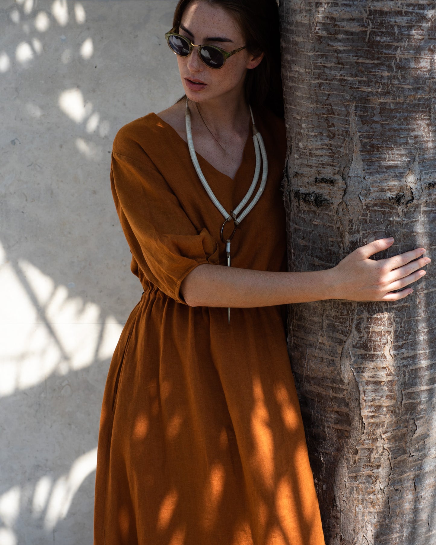 Vestido OSTUNI Linho Ocre