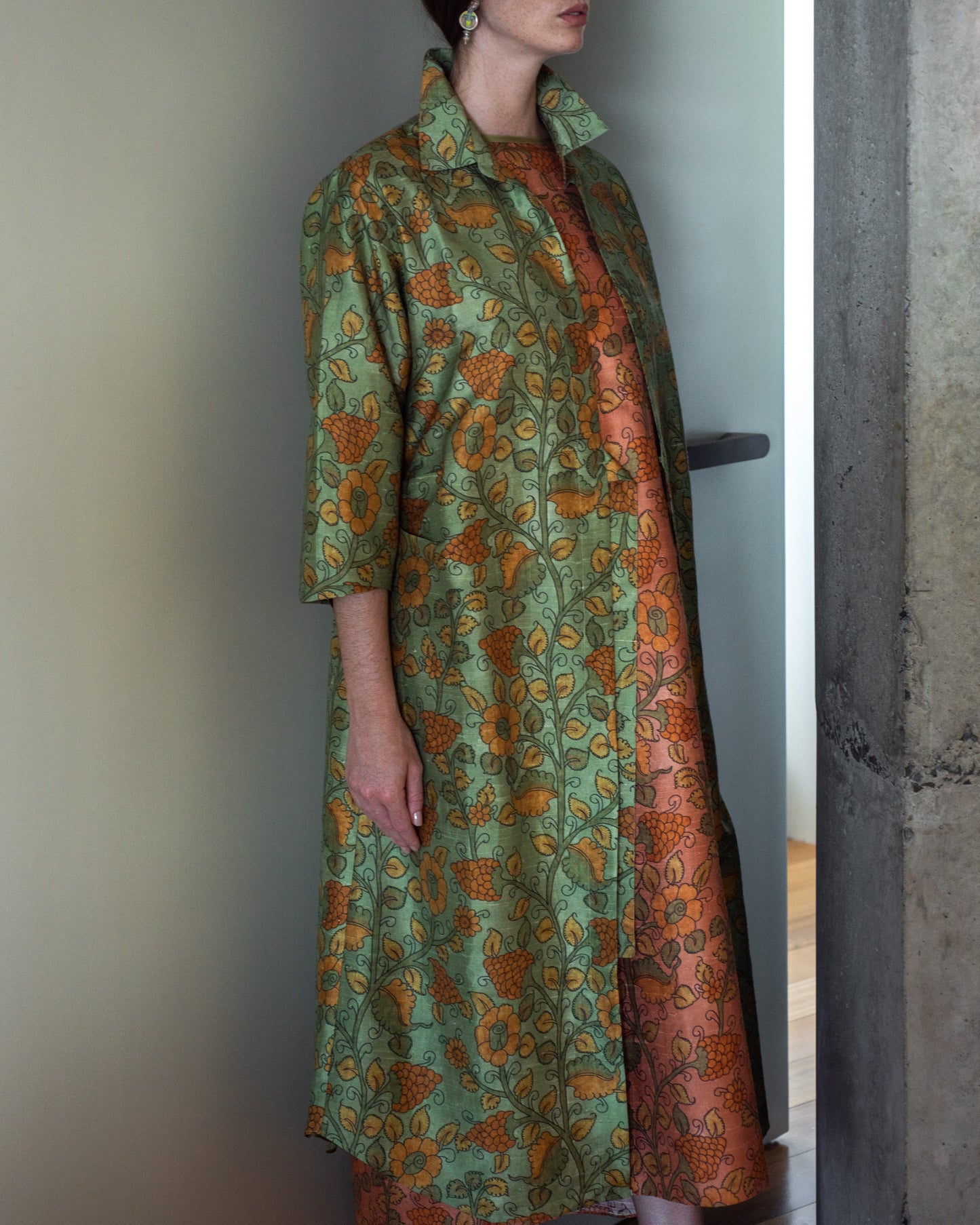 Vestido LaPLage seda tussar peach