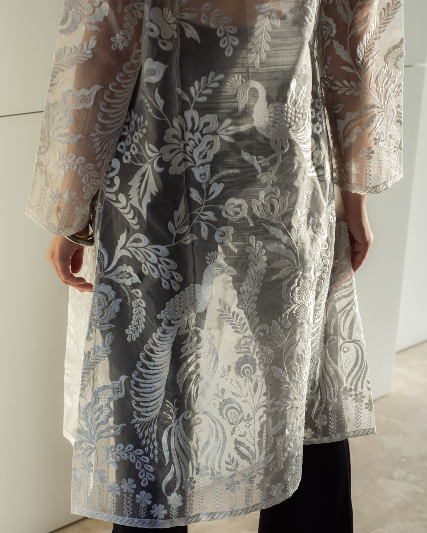 Overcoat CHANDAN Organza Seda Bordado