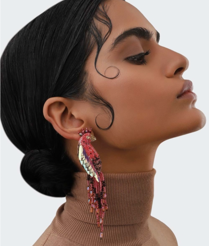 Brinco Peackok Rosa