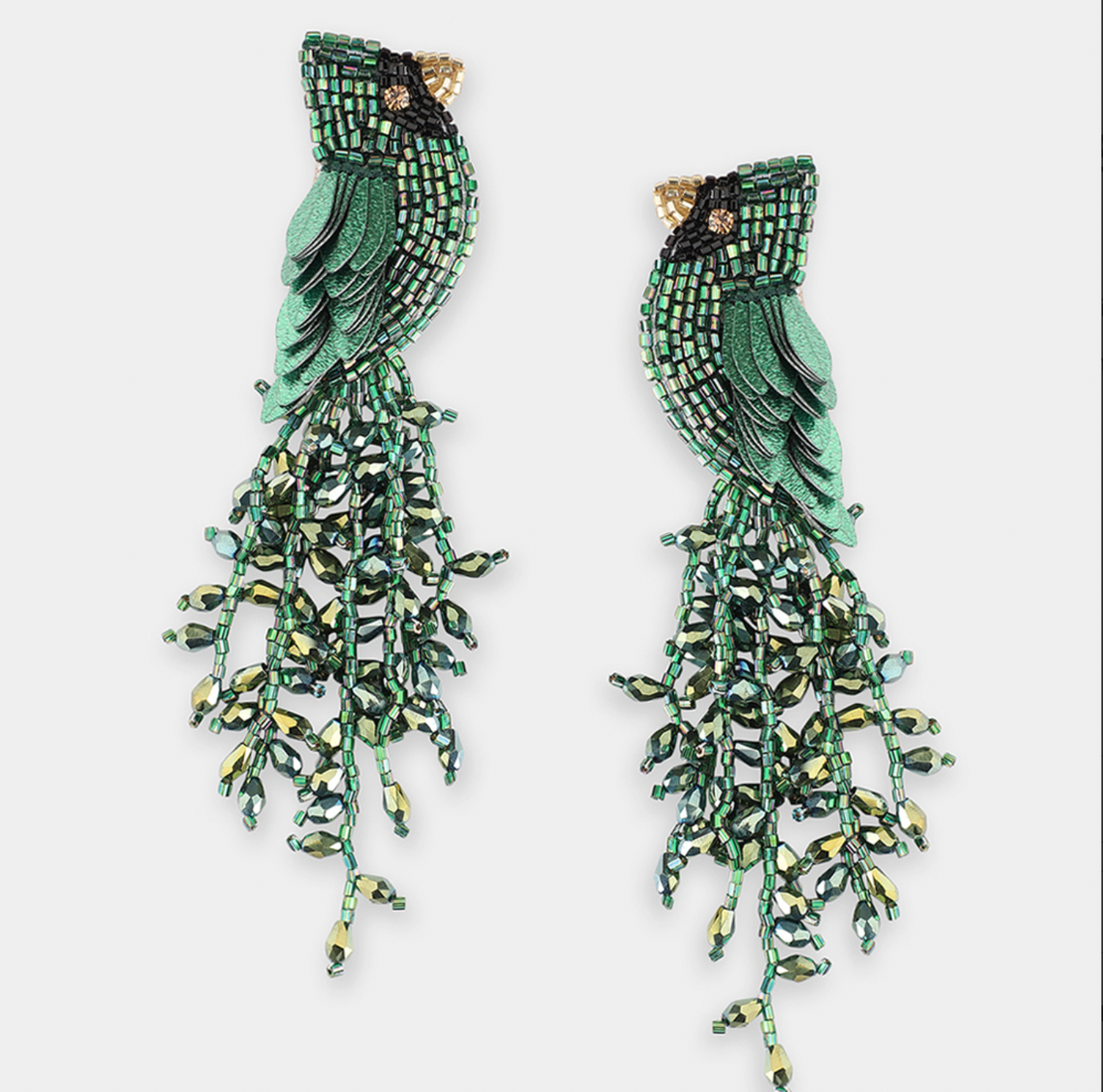 Green Cardinal Earring