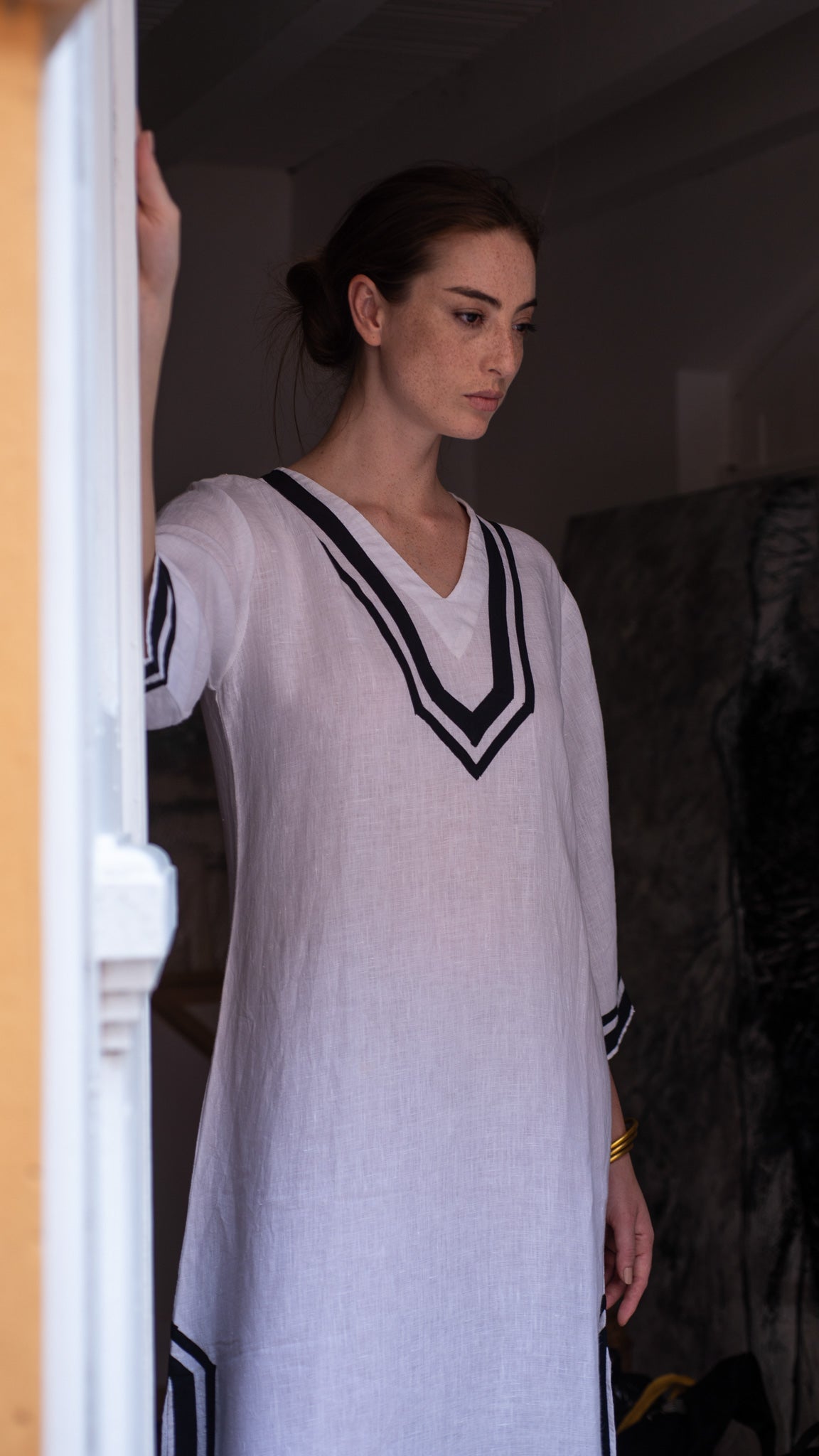 Kaftan PAROS linho branco