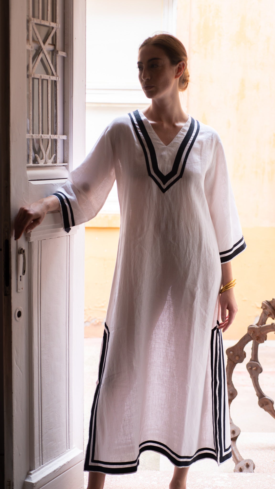 Kaftan PAROS linho branco
