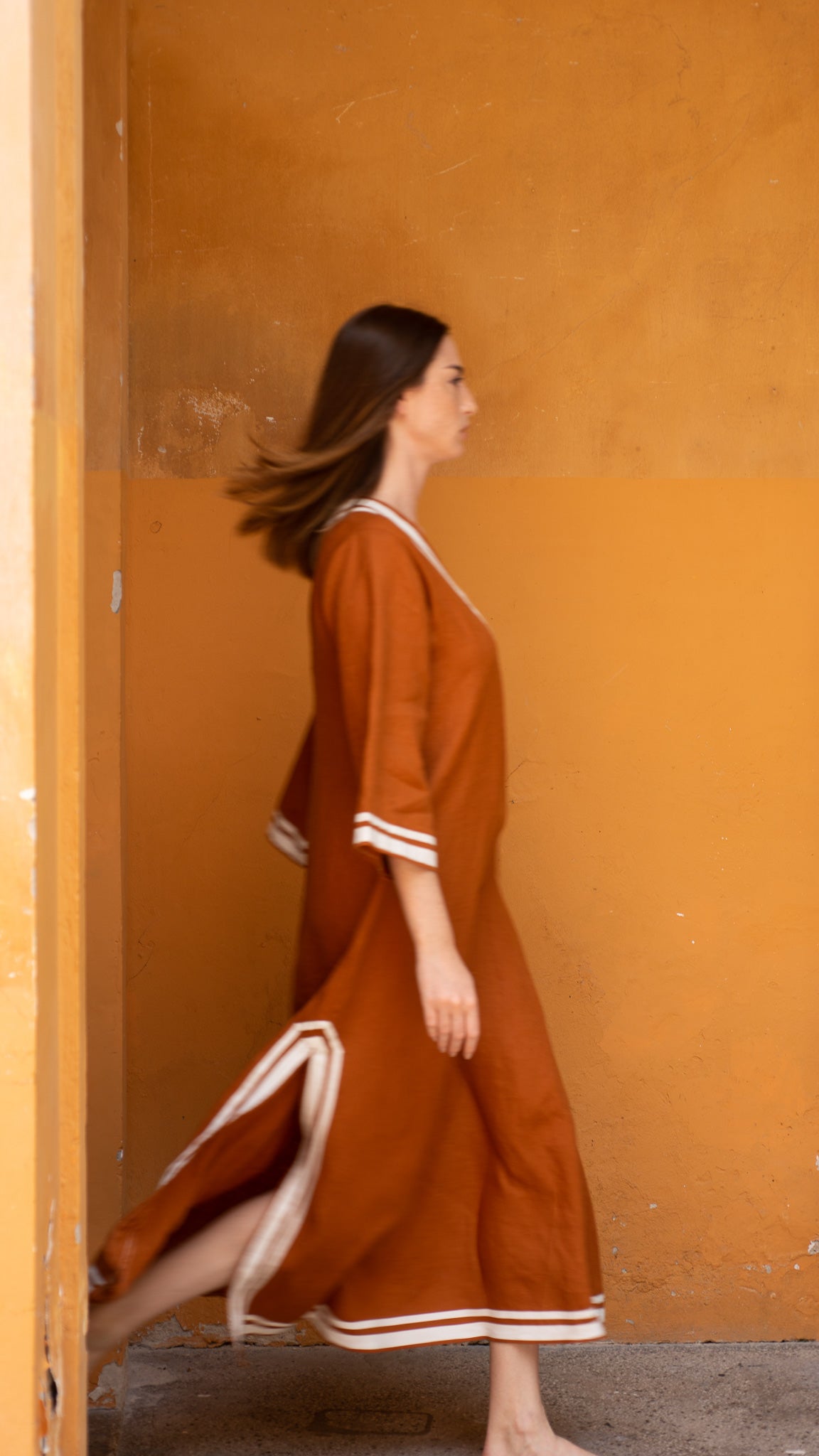 Kaftan PAROS linho ocre
