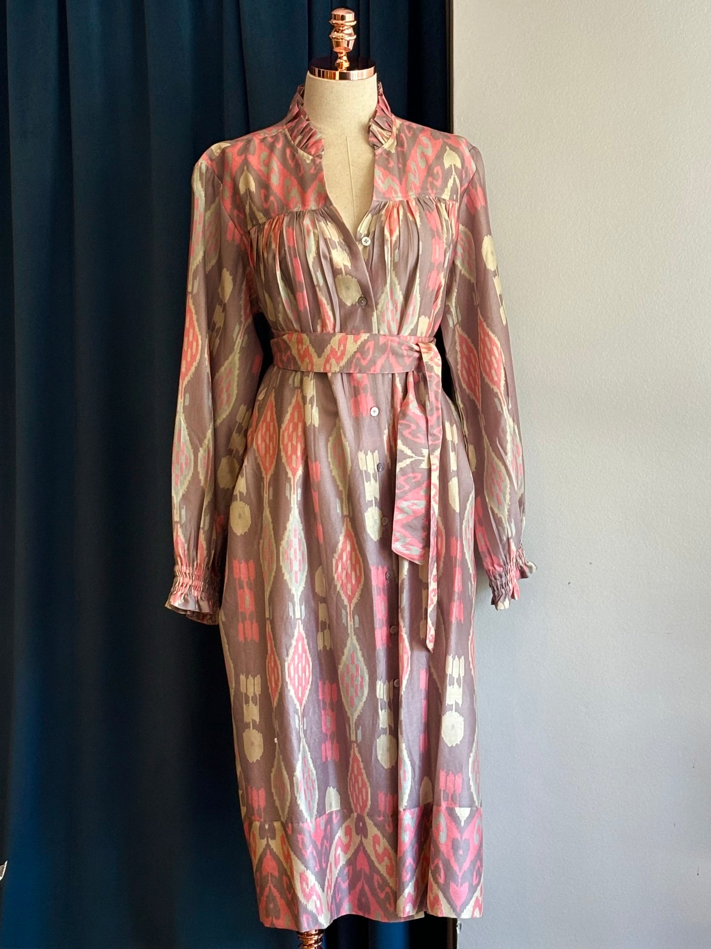 Vestido BENARAS chanderi silk blush