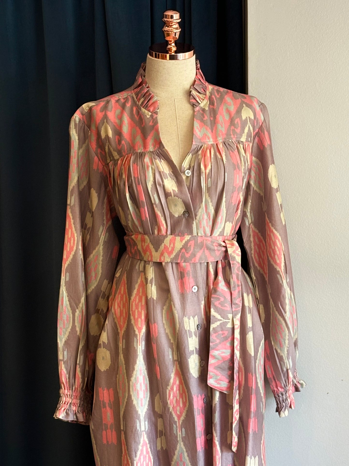 Vestido BENARAS chanderi silk blush