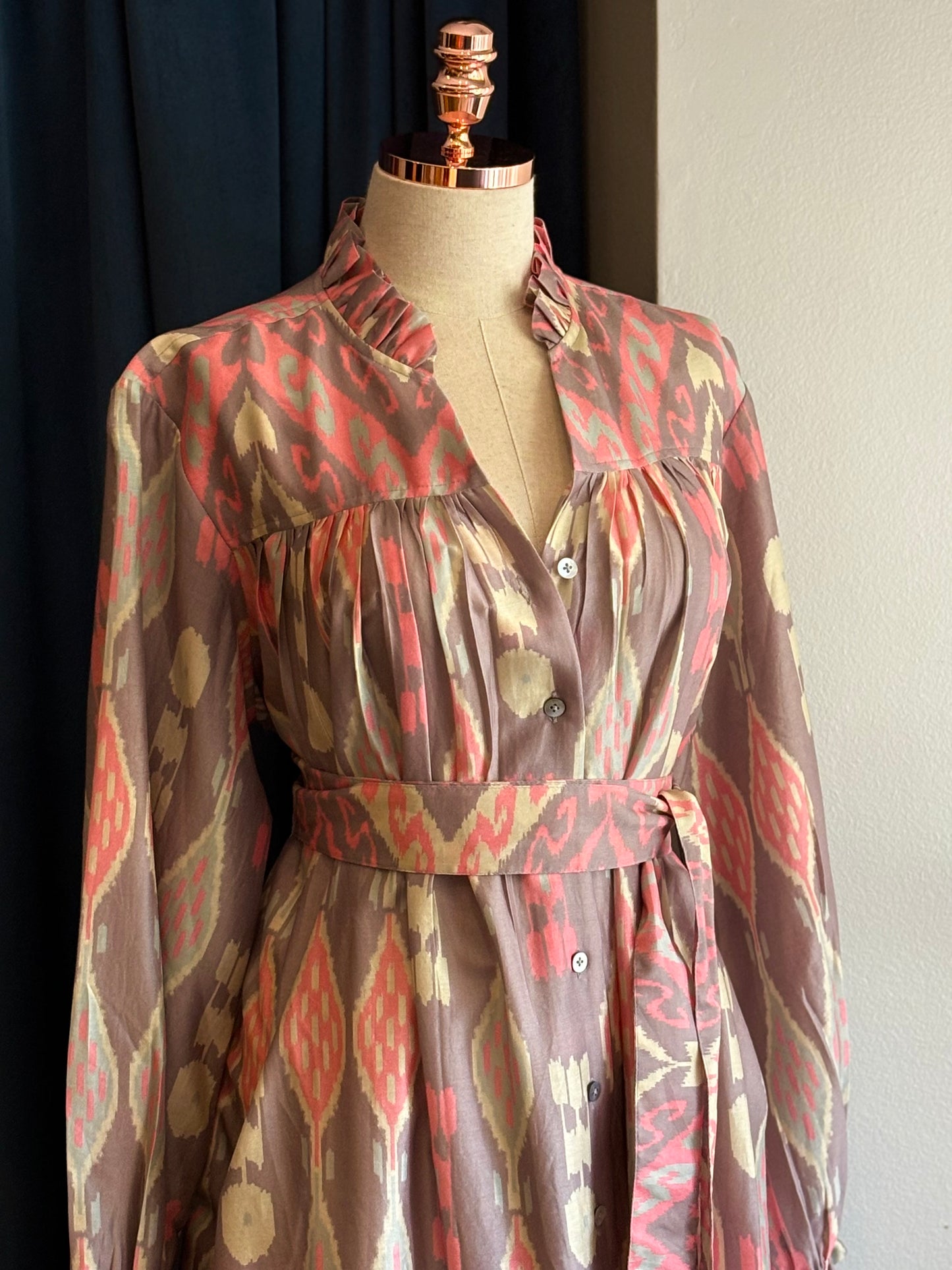 Vestido BENARAS chanderi silk blush