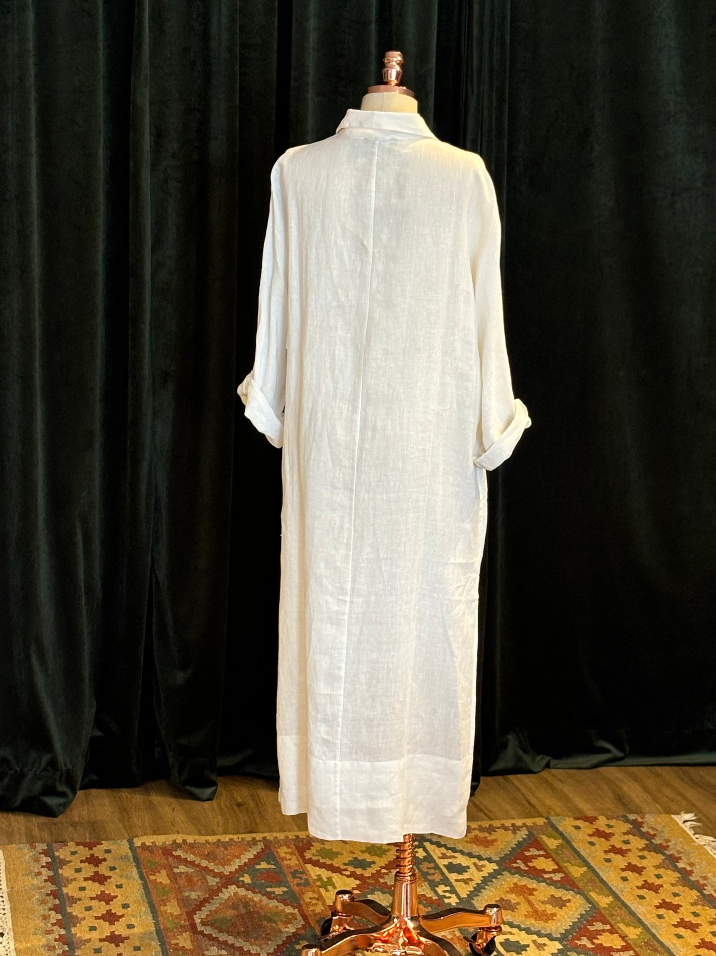 CHEMISE LINHO branco com bordado