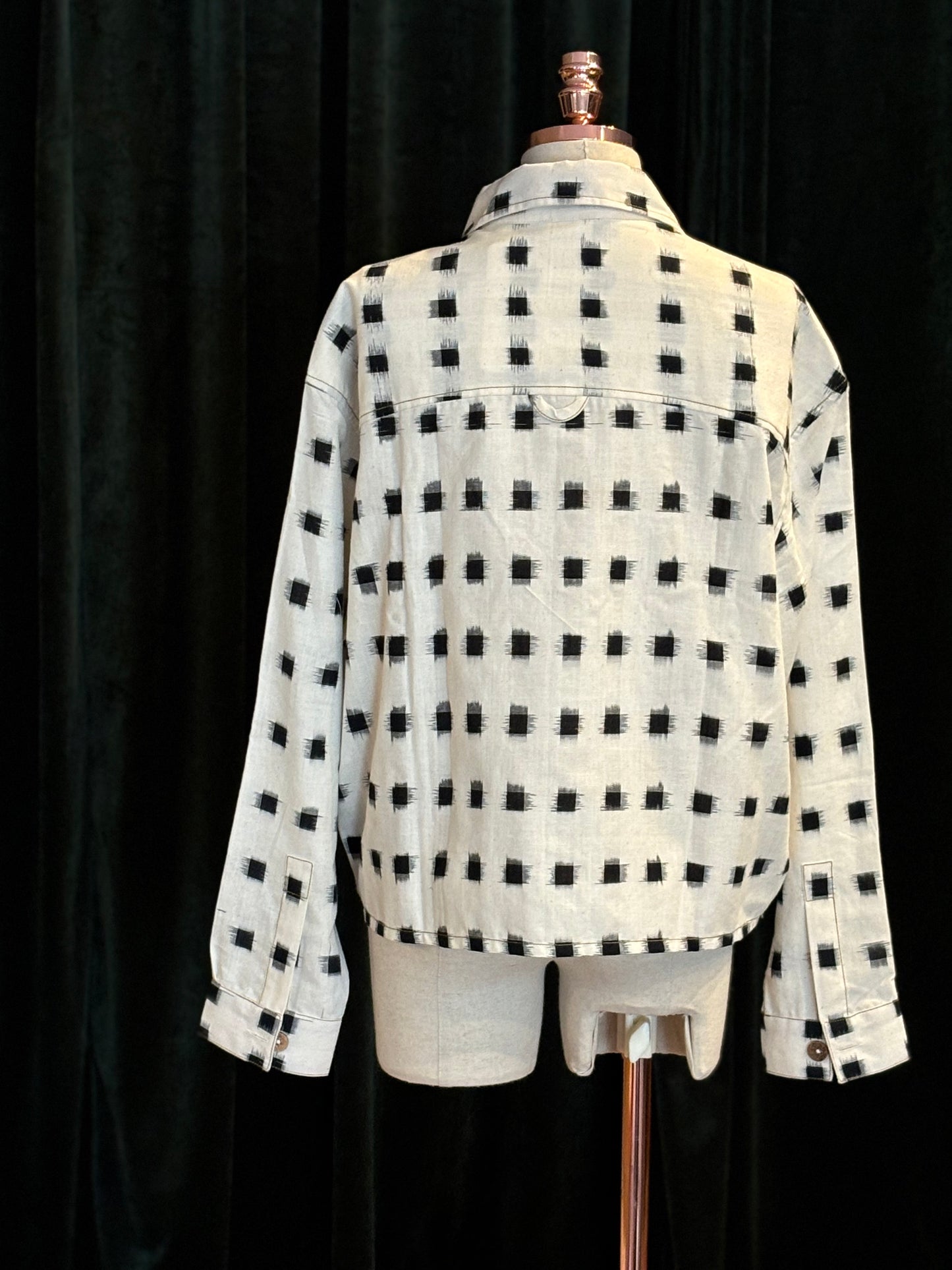 Summer Jacket Ikat branco/preto