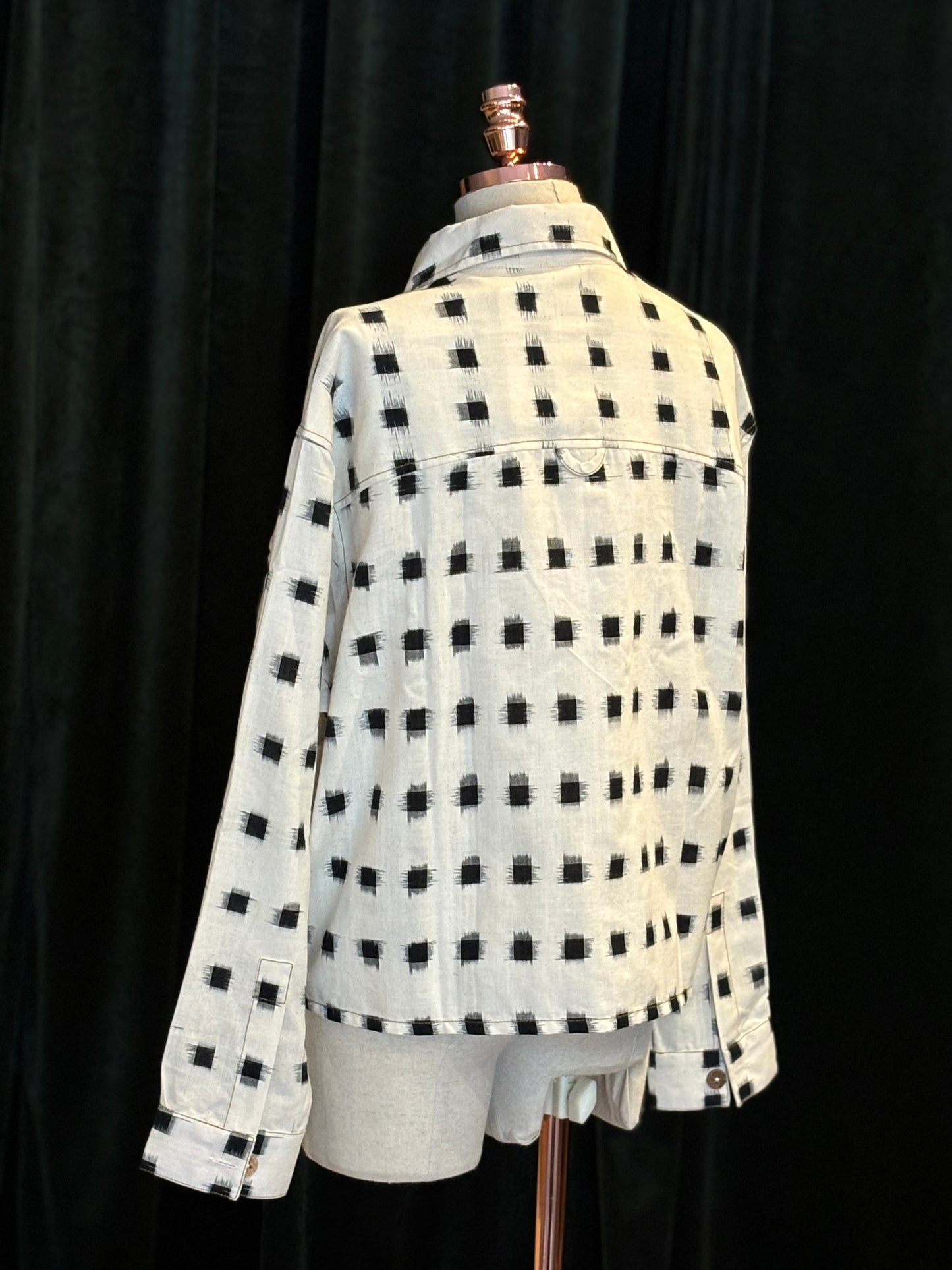 Summer Jacket Ikat branco/preto