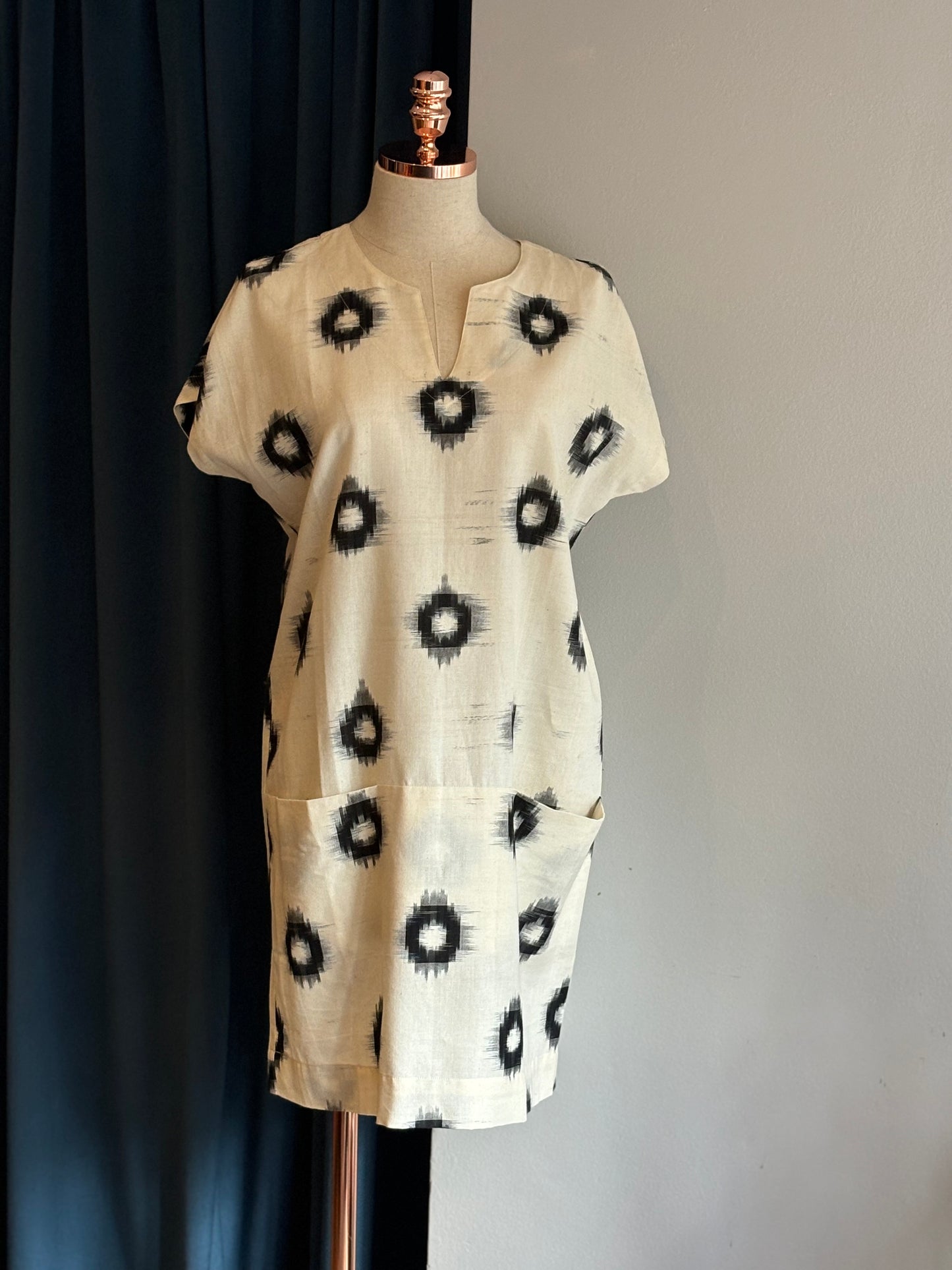 Vestido ISKIA ikat circles
