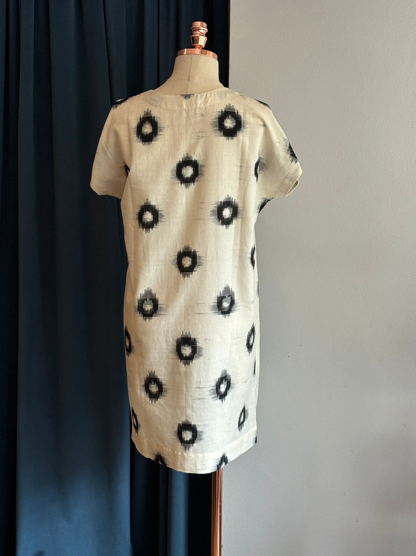 Vestido ISKIA ikat circles
