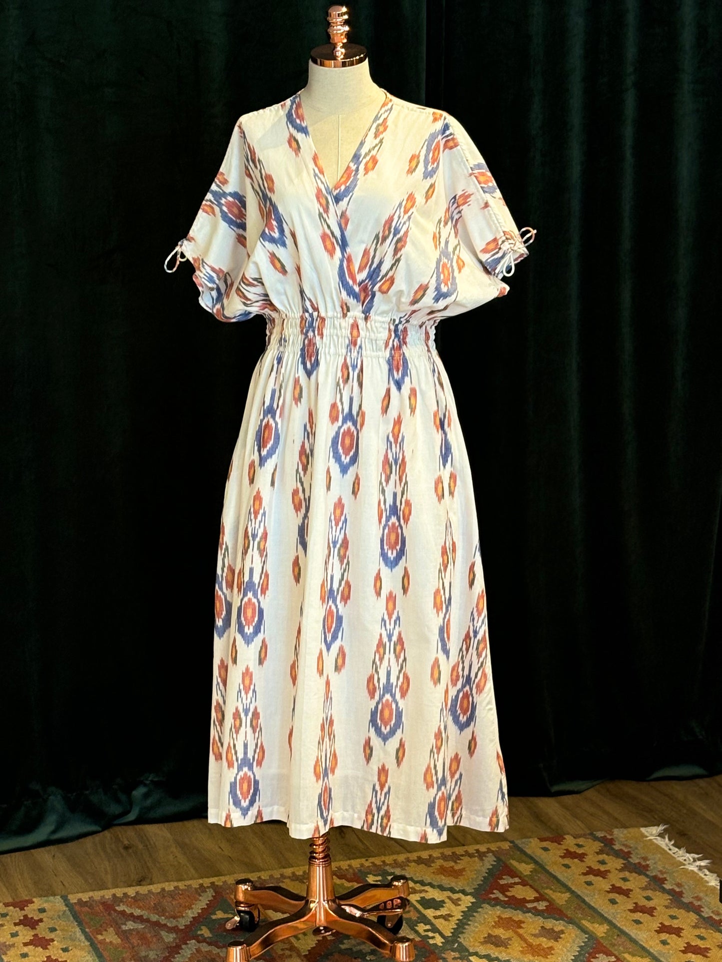 Vestido PATNA ikat bhuta azul