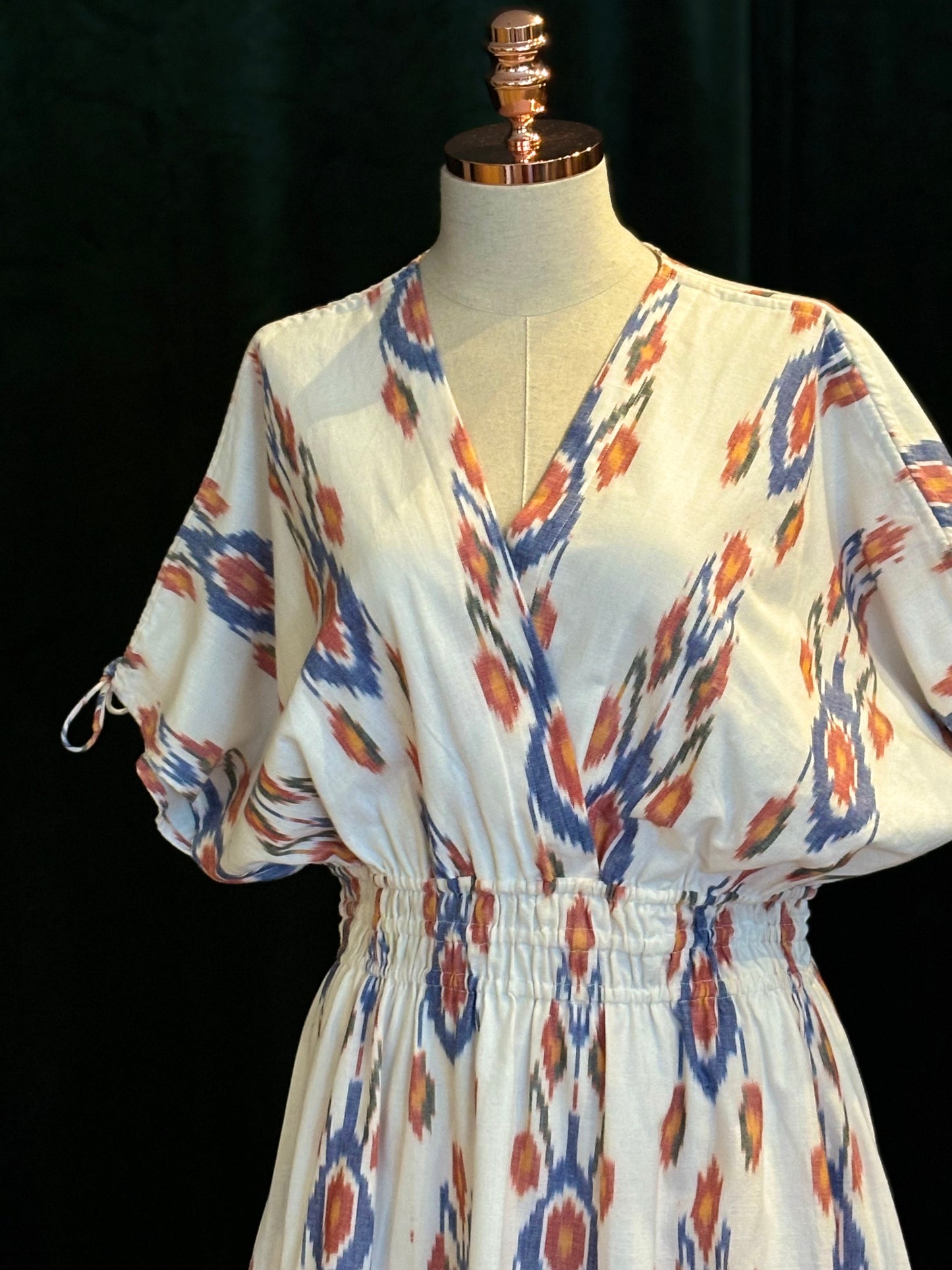 Vestido PATNA ikat bhuta azul