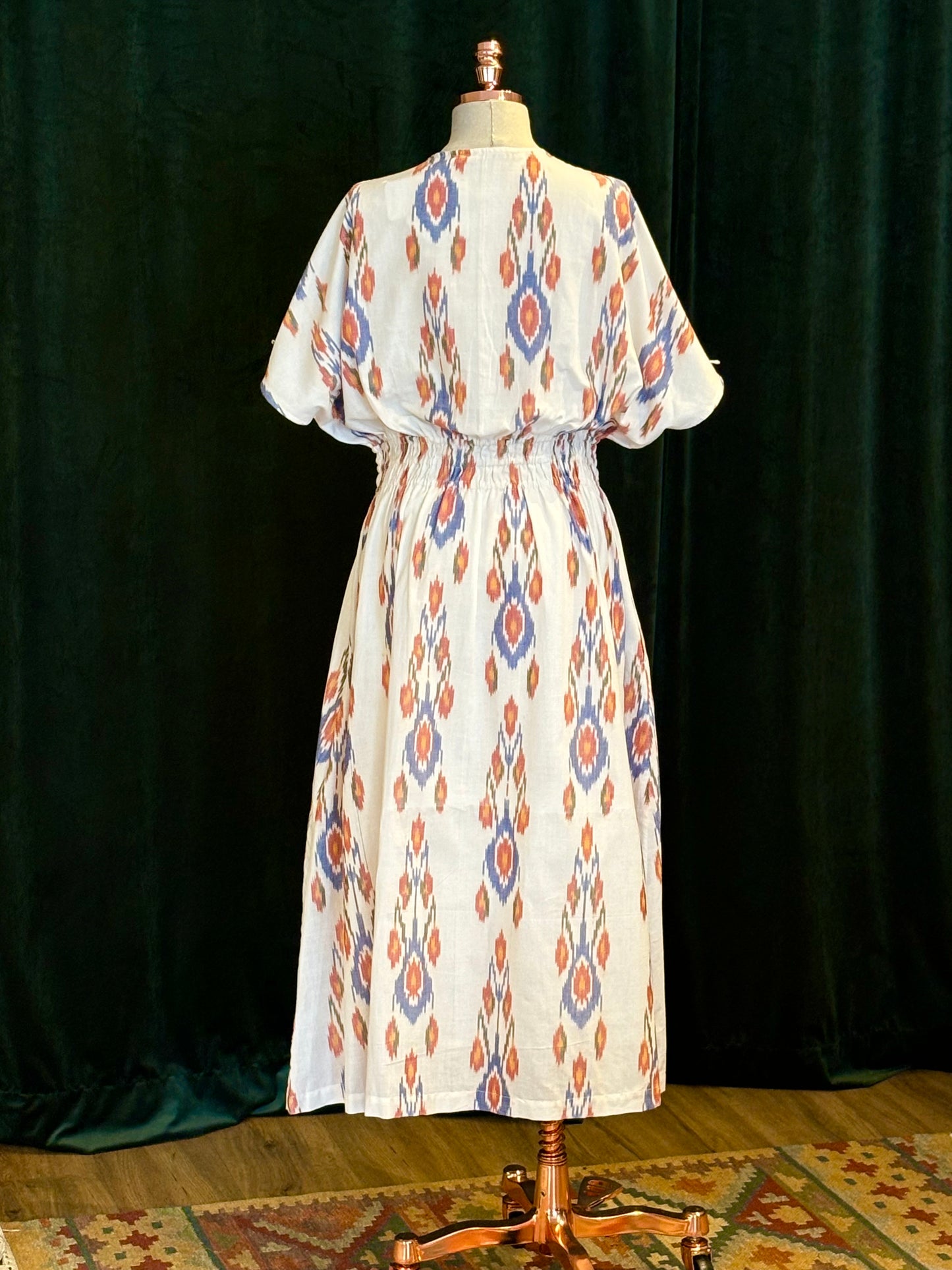 Vestido PATNA ikat bhuta azul