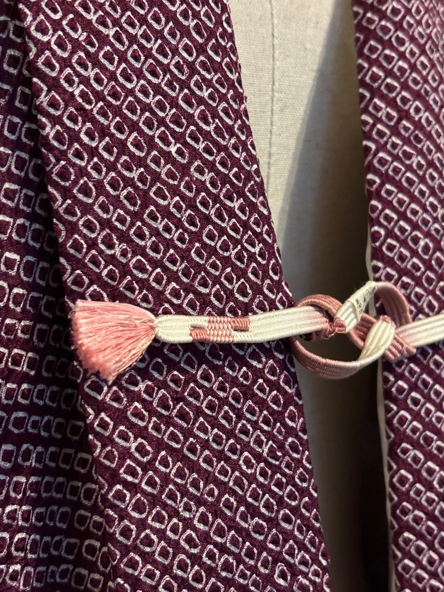 KIMONO VINTAGE japonês shibori curto