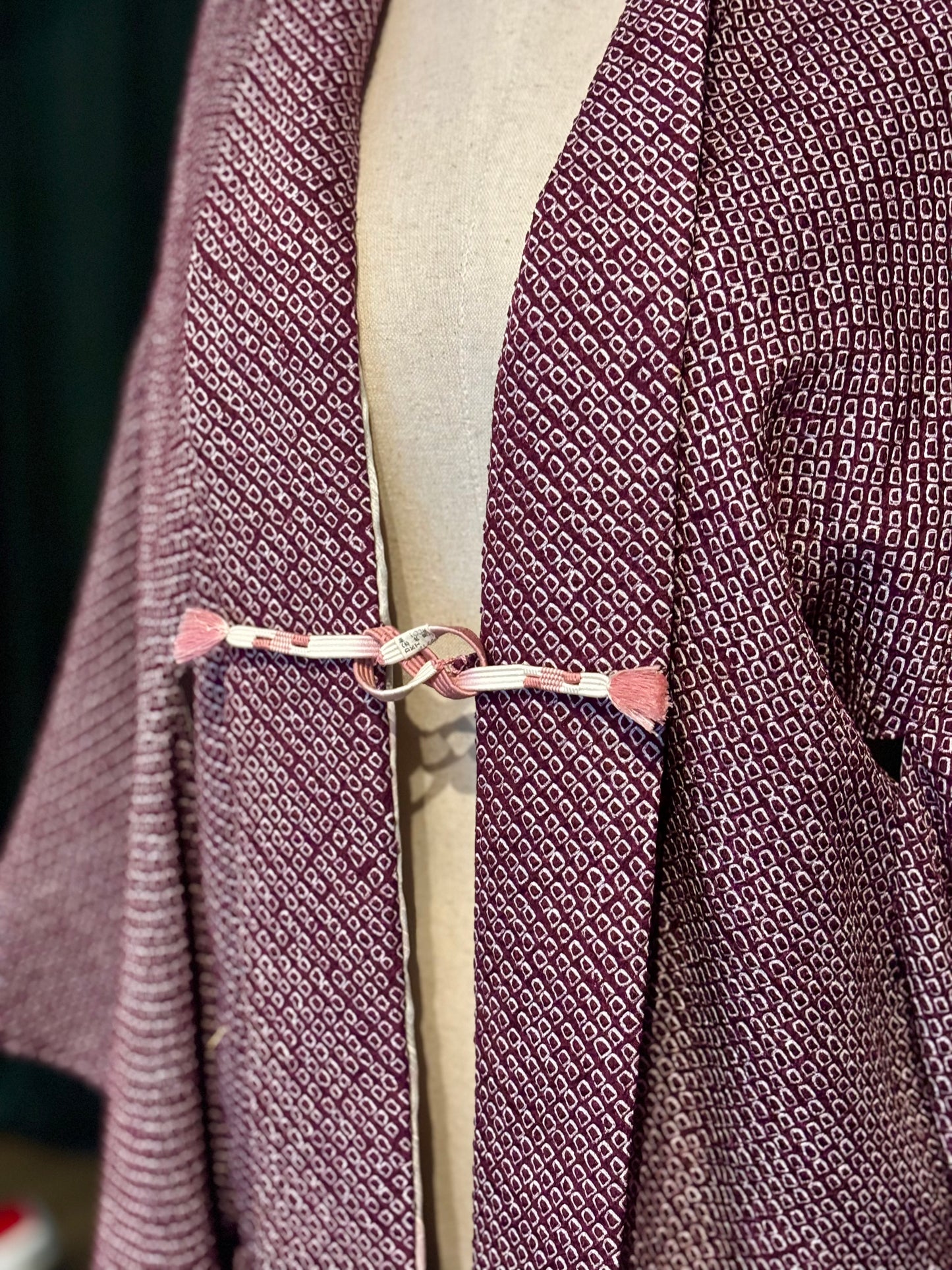 KIMONO VINTAGE japonês shibori curto