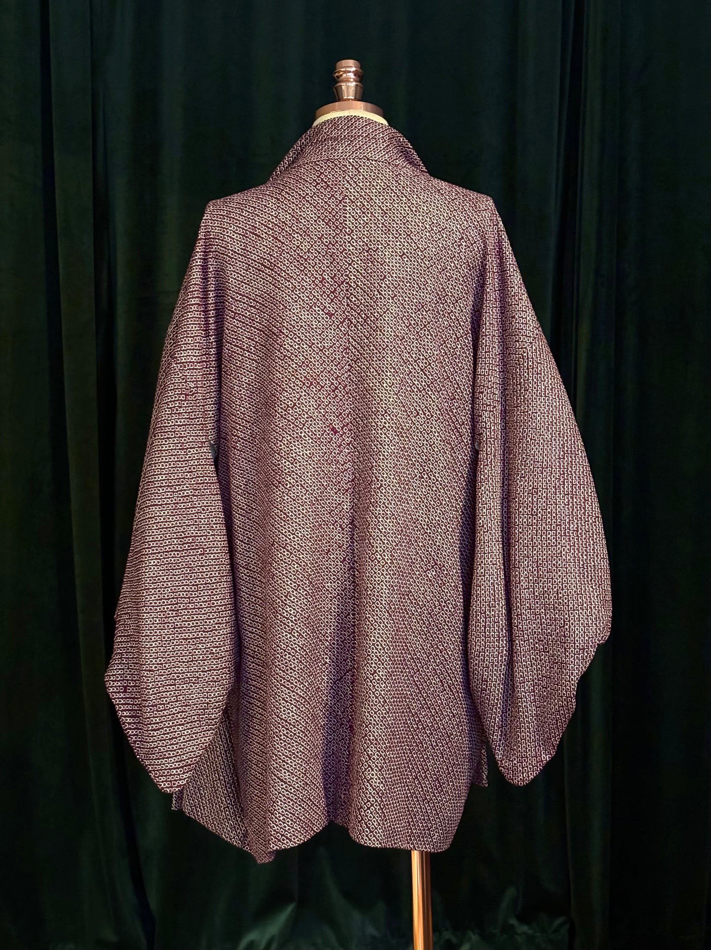 KIMONO VINTAGE japonês shibori curto