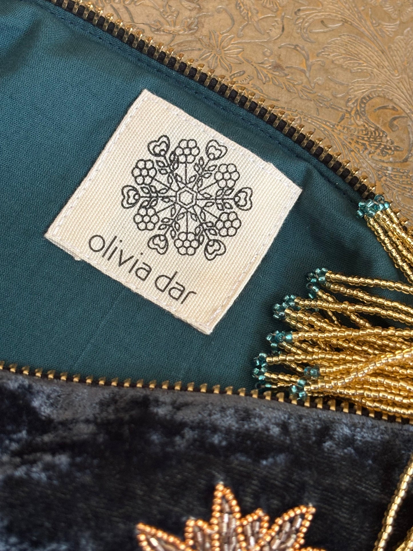 Carteira Olivia Dar VELUDO SOL teal P
