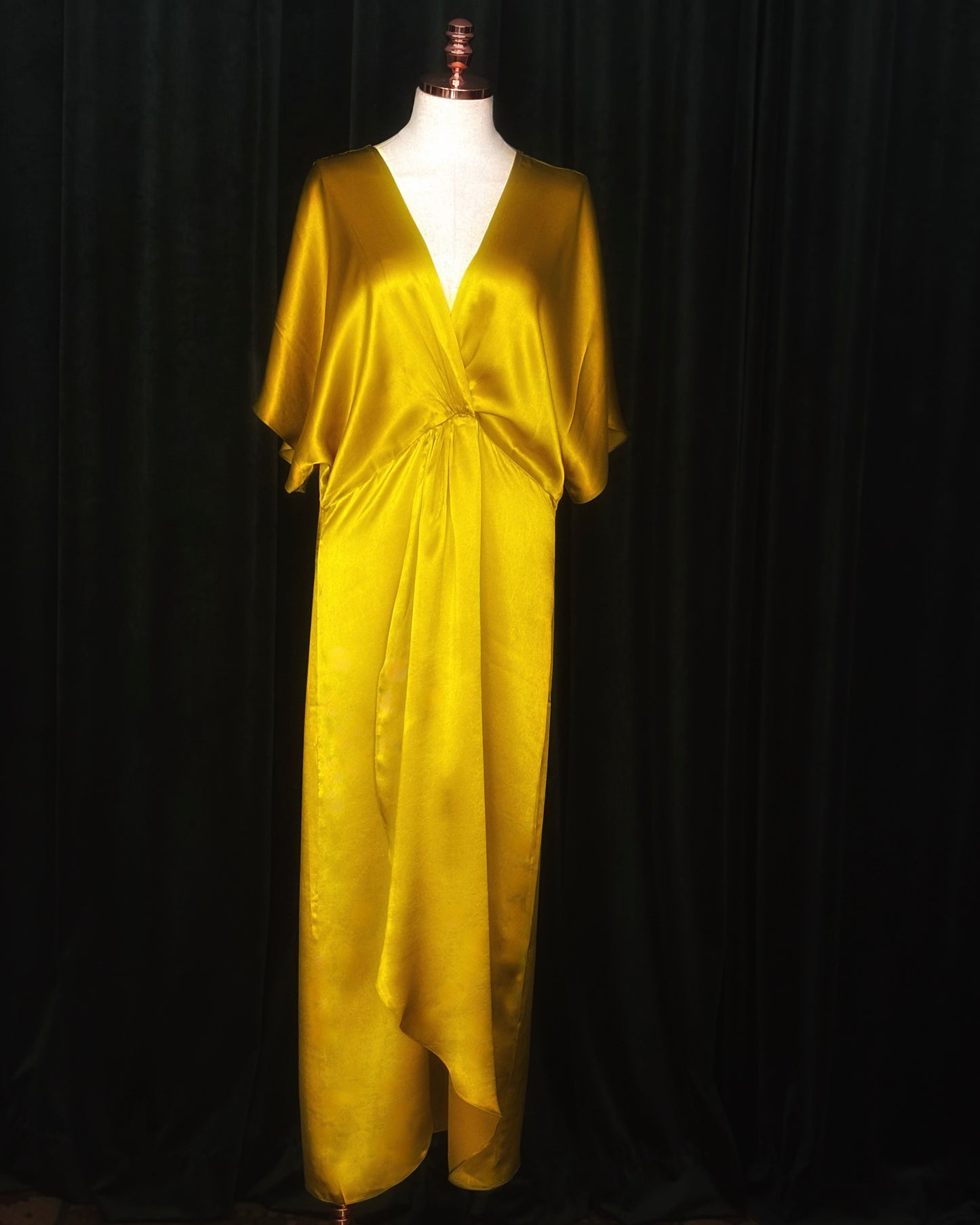 Vestido ATHENA seda pura ambar