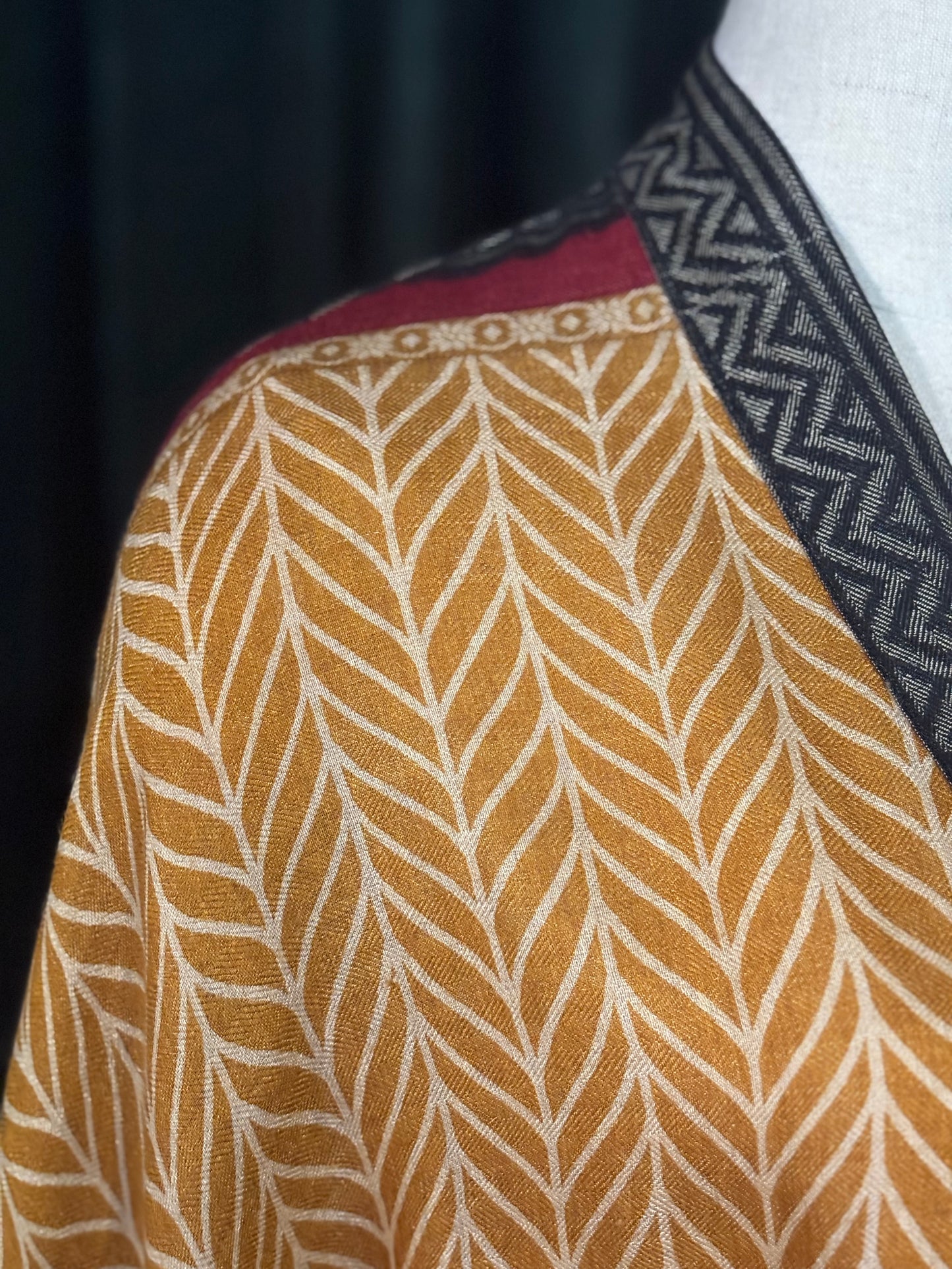 Kimono Seda Tussar mostarda