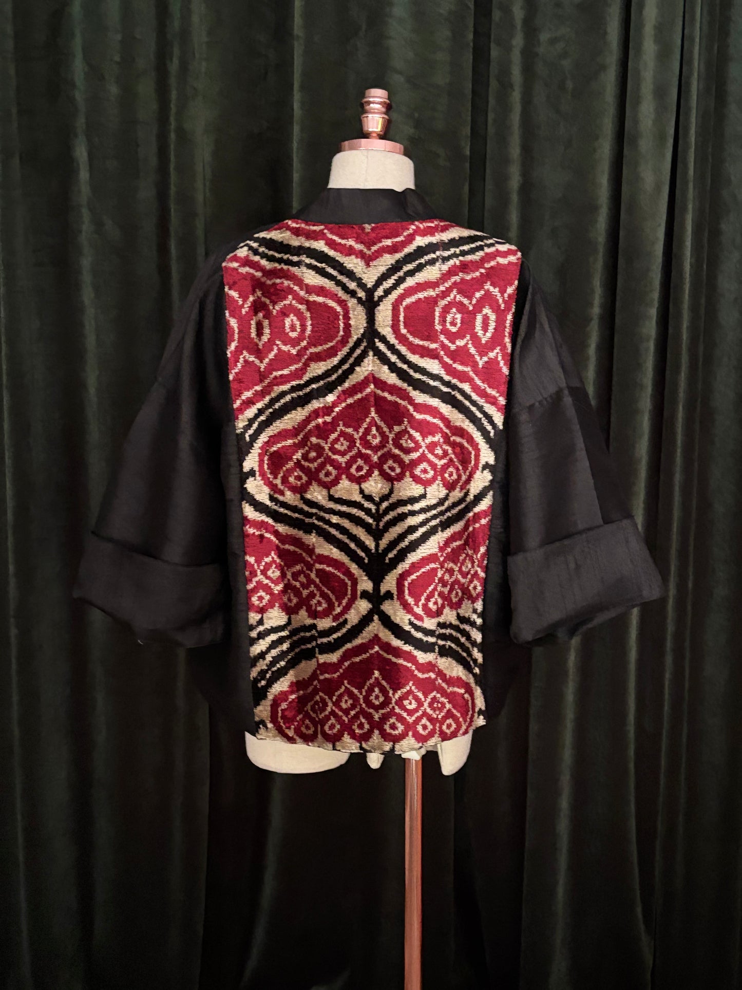 Kimono USBEKI silk & velvet preto