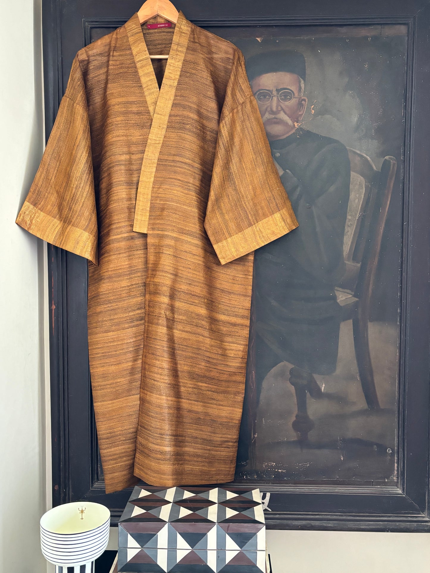 Kimono AGRA seda selvagem golden brown