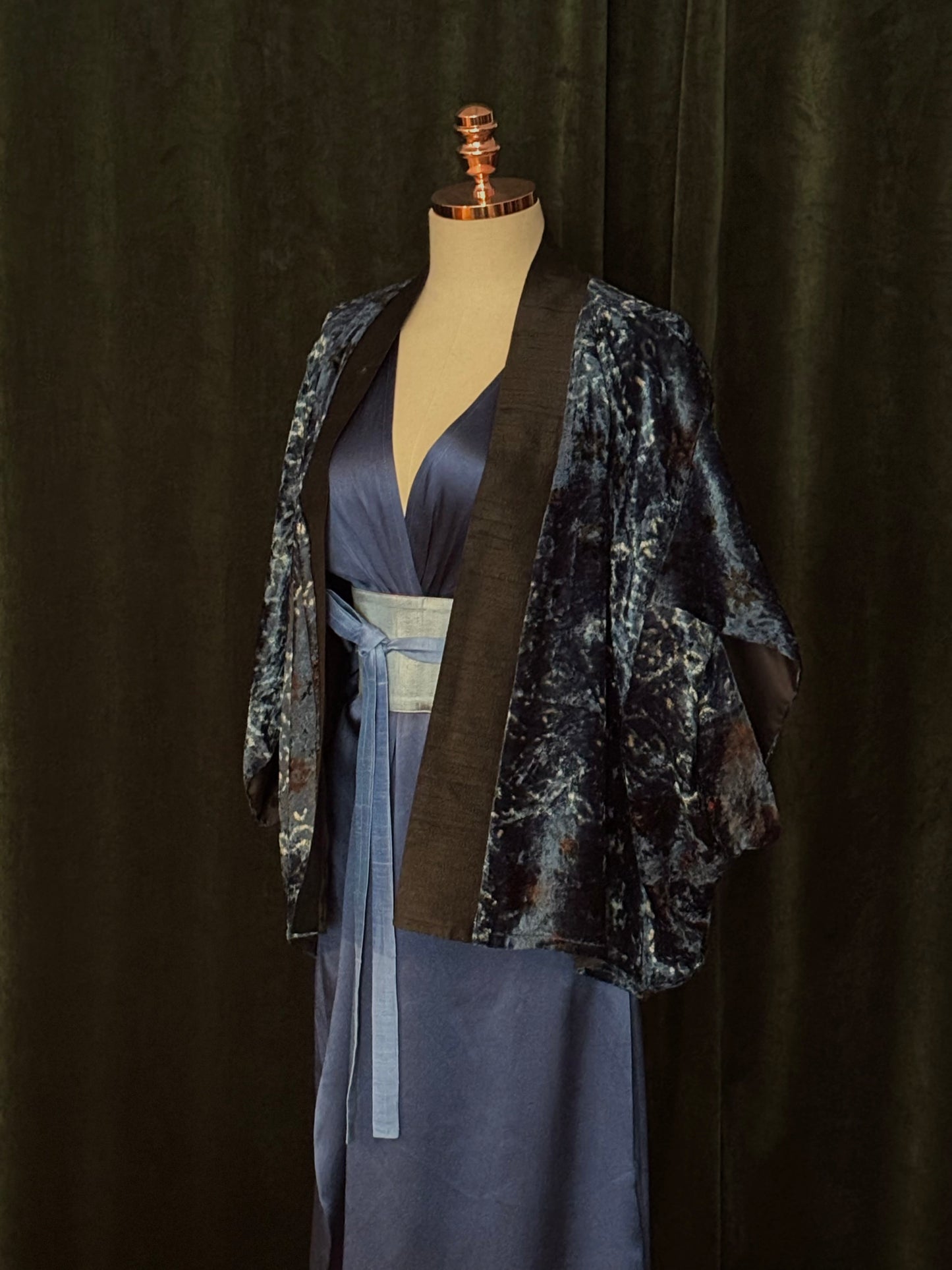 Kimono FERGHANA veludo navy