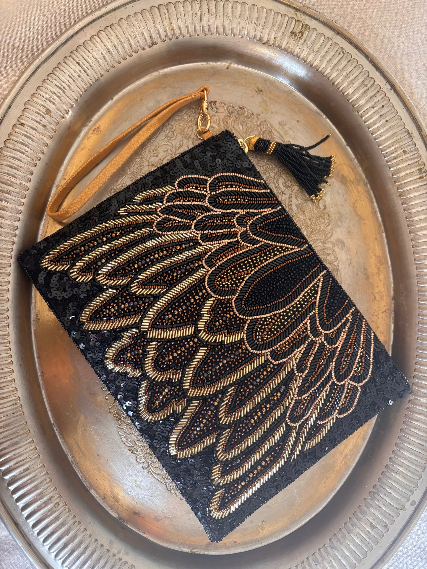 Carteira PLUMAS preta