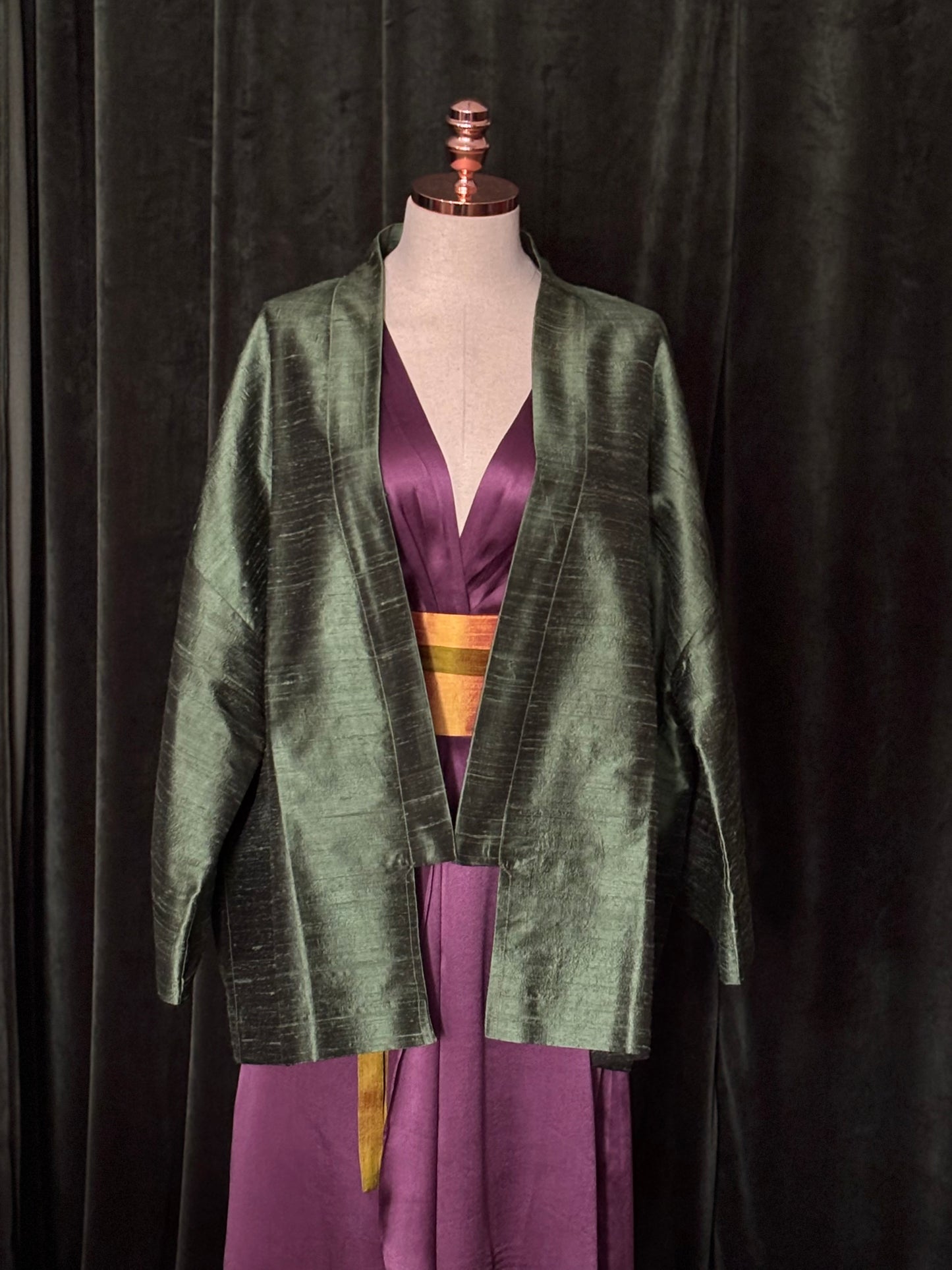 Kimono USBEKI IKAT seda verde
