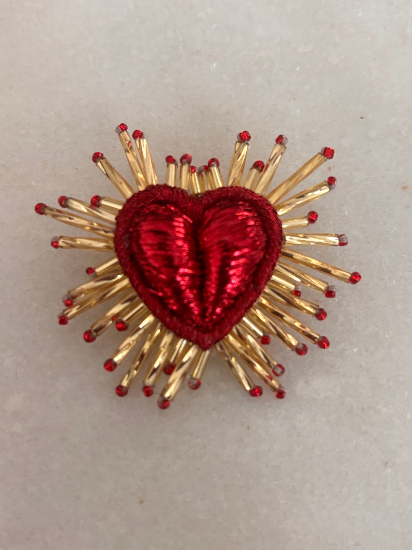 Red Sparkle Heart Brooch