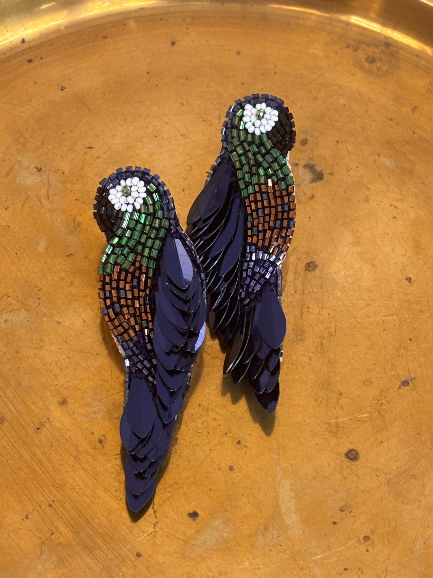 Brinco Ara azul pavão by Olivia Dar