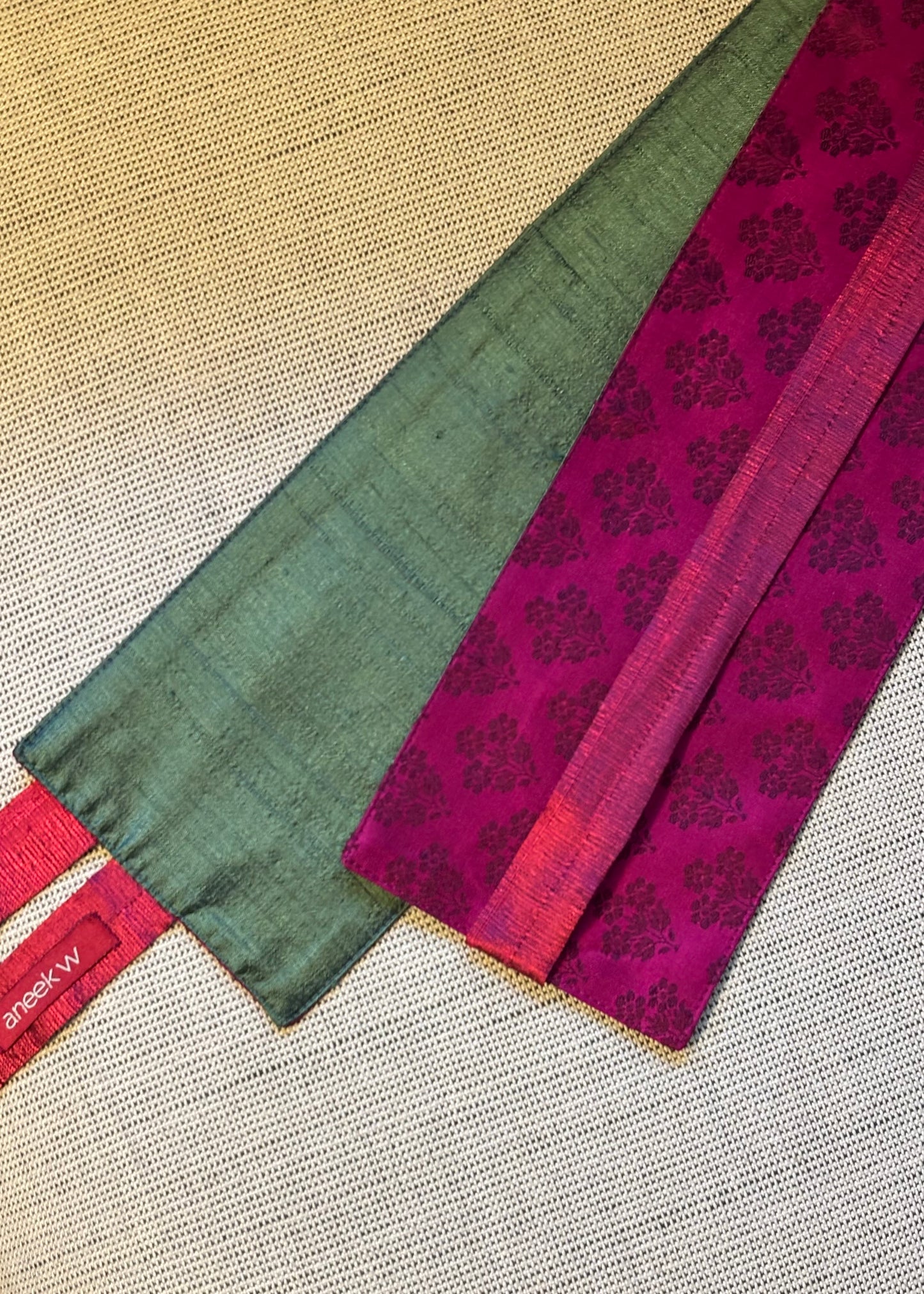 Kimono Seda TANCHOI verde/fúcsia furtacor