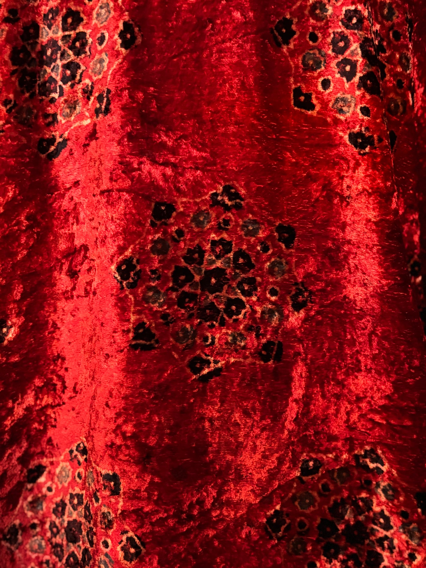 KIMONO FERGHANA coral silk velvet