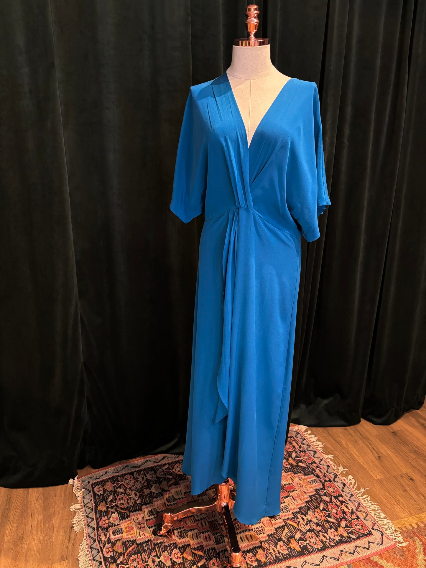 Vestido ATENA seda azul elétrico