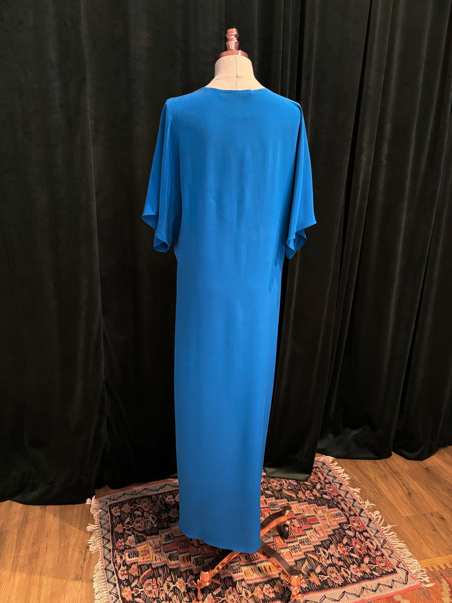Vestido ATENA seda azul elétrico