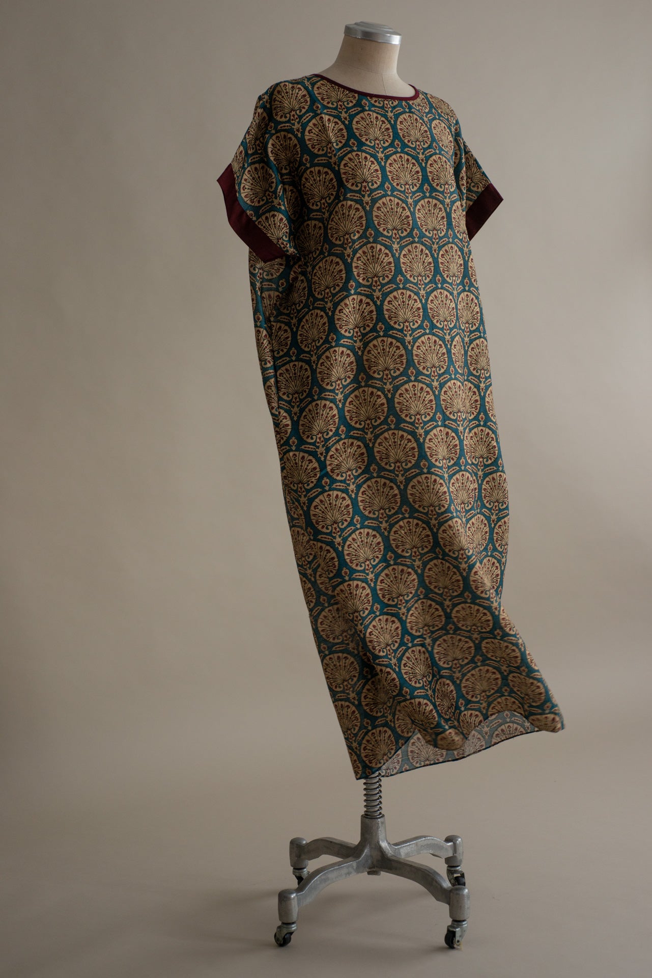 Vestido LA PLAGE Tussar Mughal azul