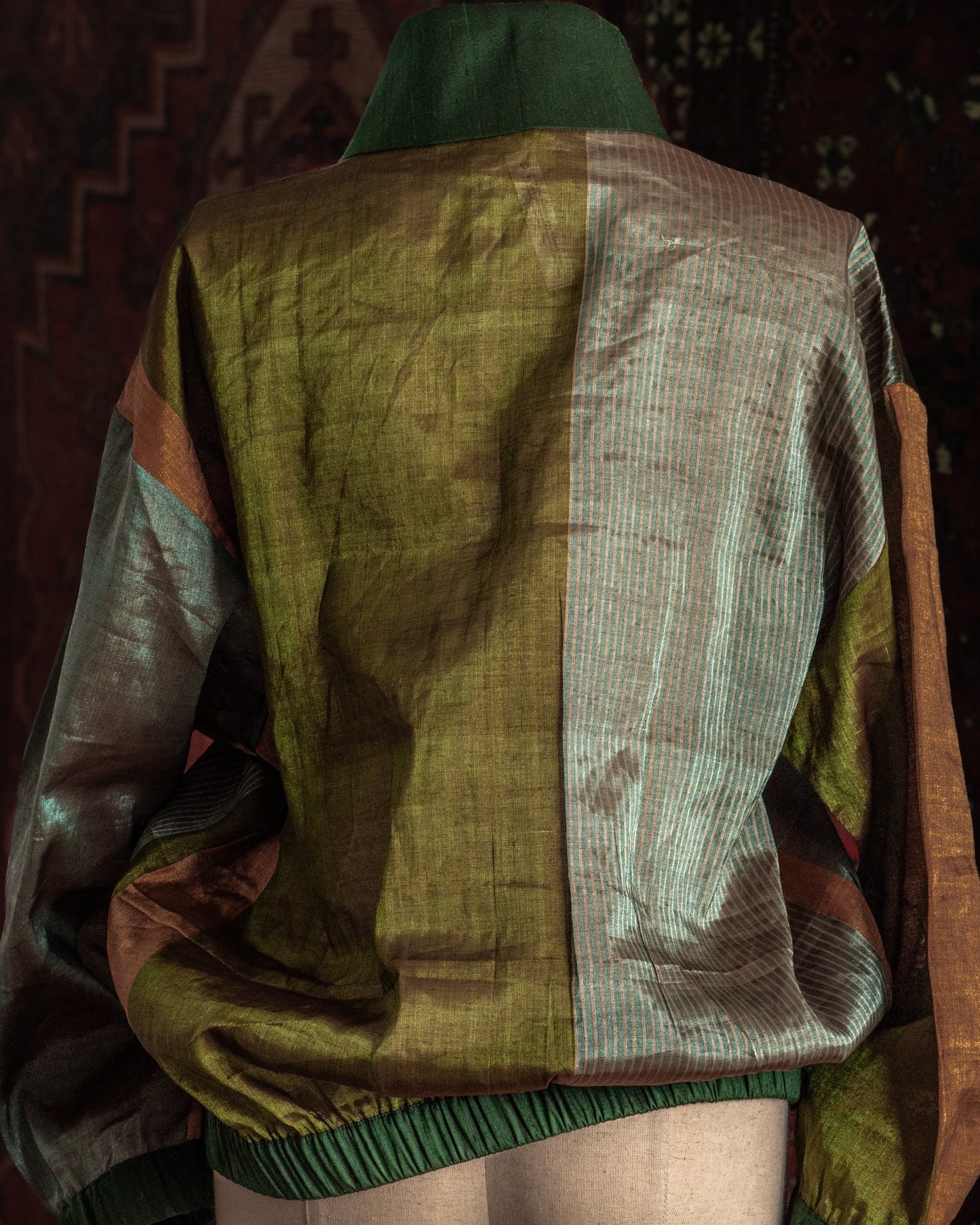 Bomber SILK METALIC TISSUE verde