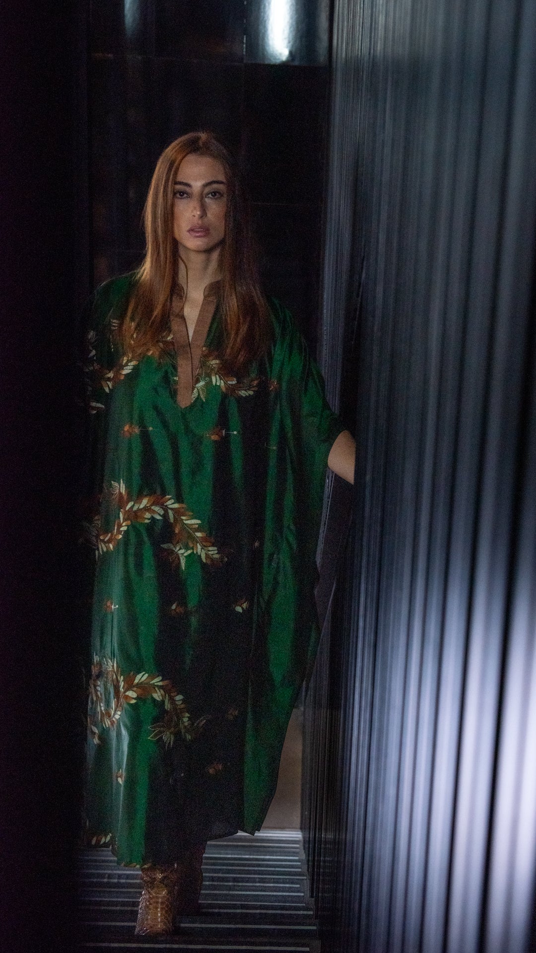 Kaftan KHANTA bordado seda verde