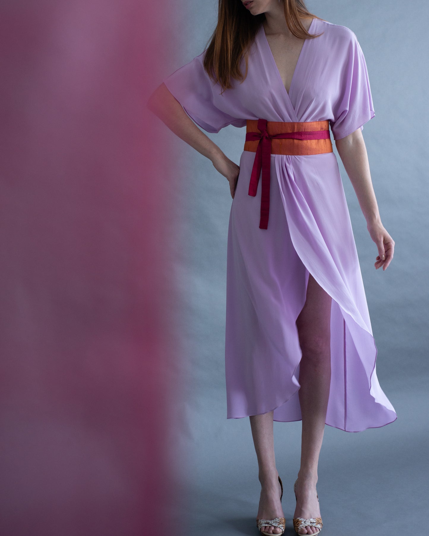 Vestido ATENA seda azul elétrico