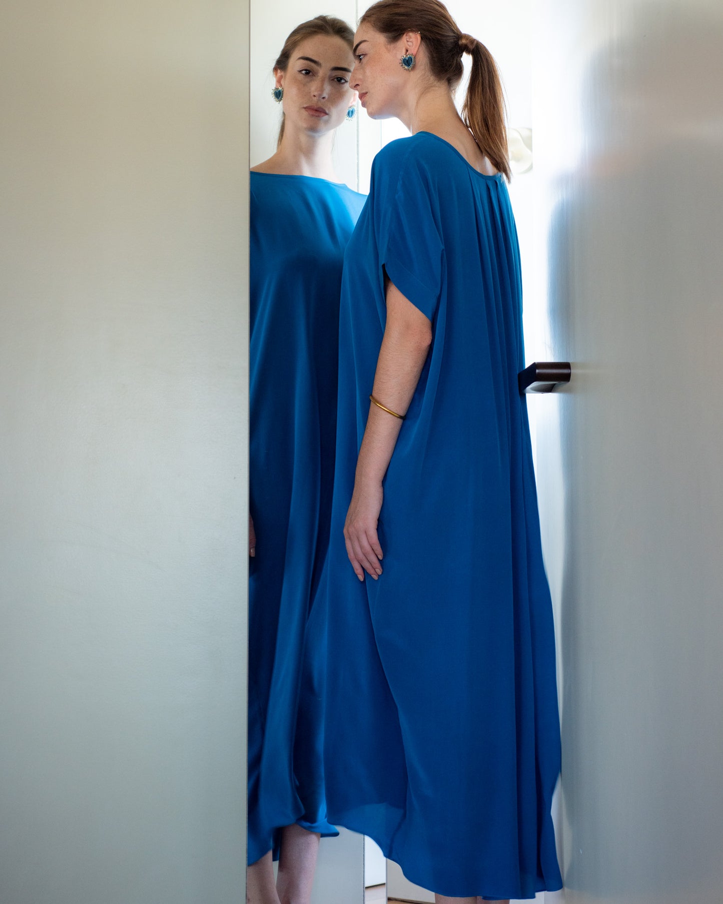 Vestido LaPlage seda azul elétrico