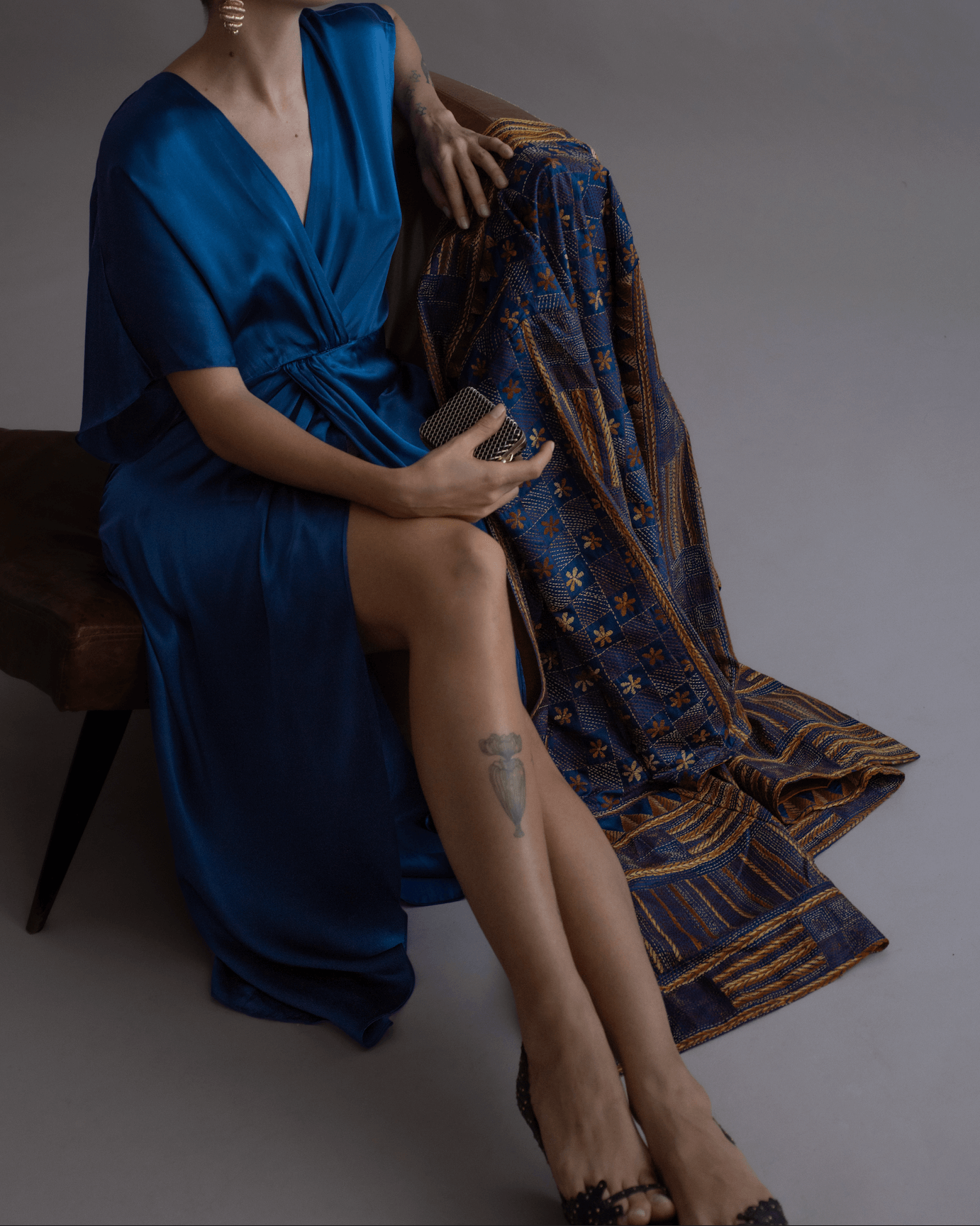 Vestido ATHENA seda navy