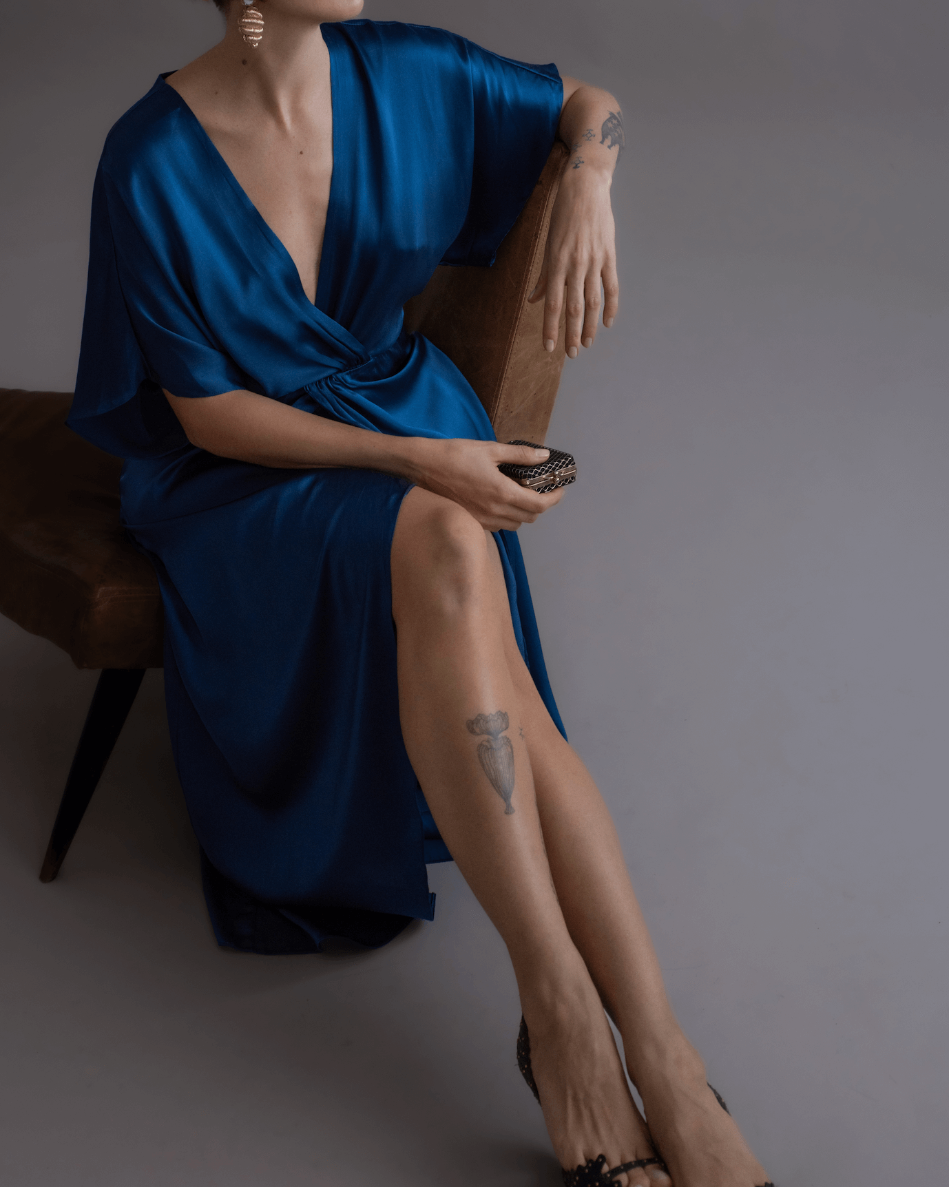 Vestido ATHENA seda navy