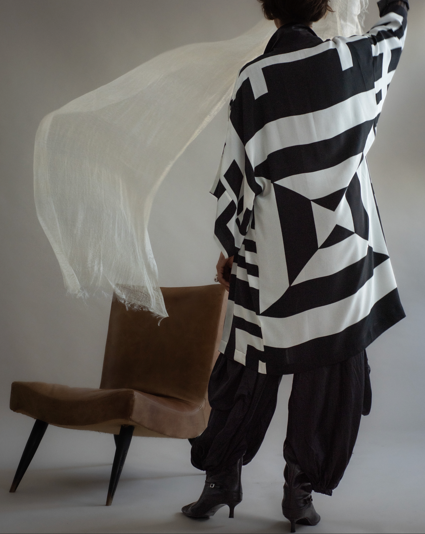 Kimono seda pura GEOMÈTRICO