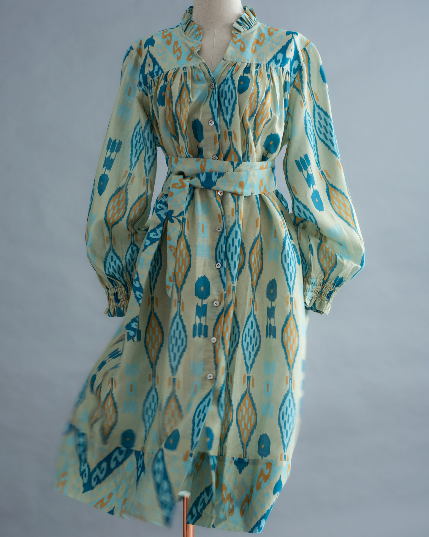 BENARAS blue chanderi silk dress