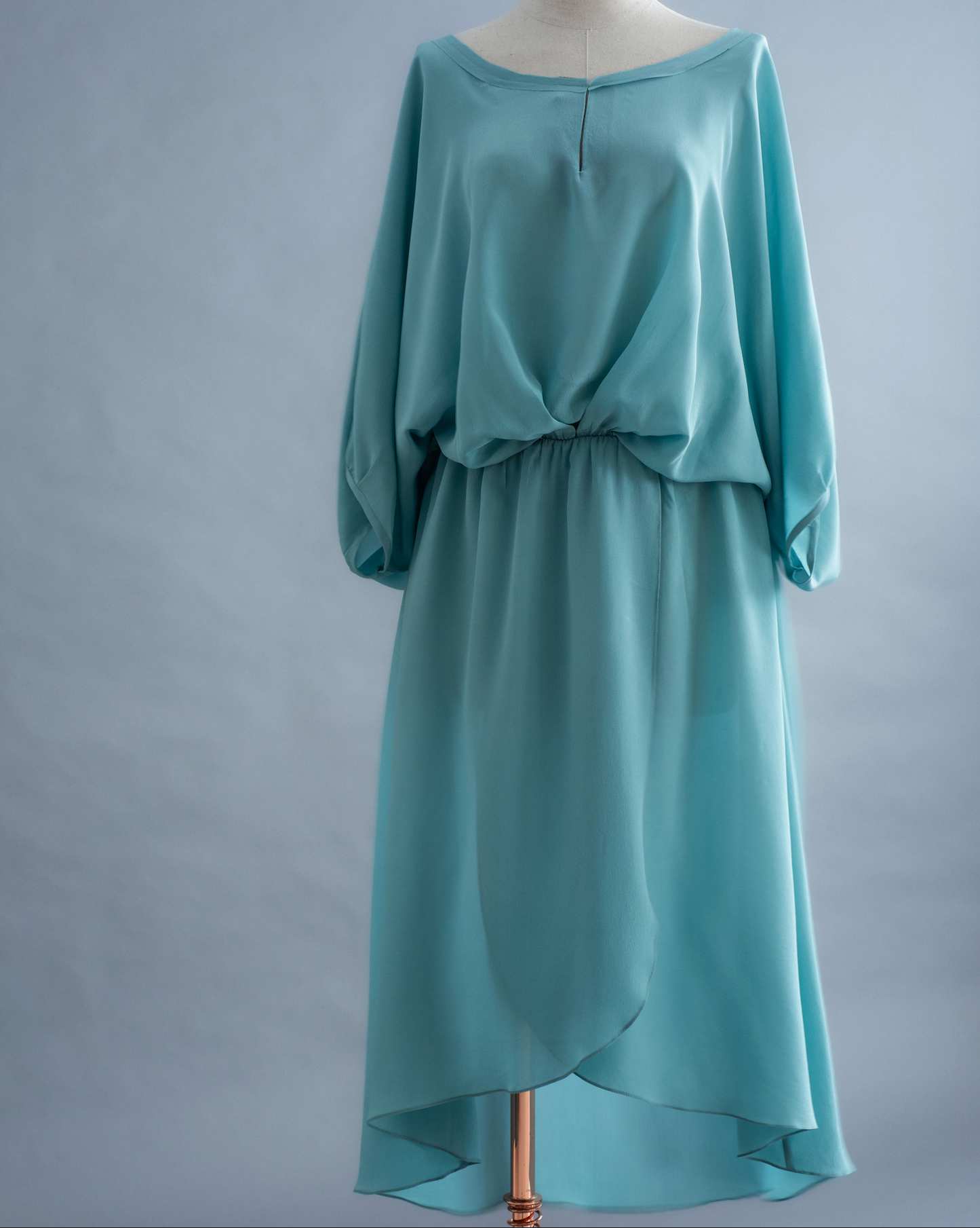 Vestido AMALFI seda pura azul
