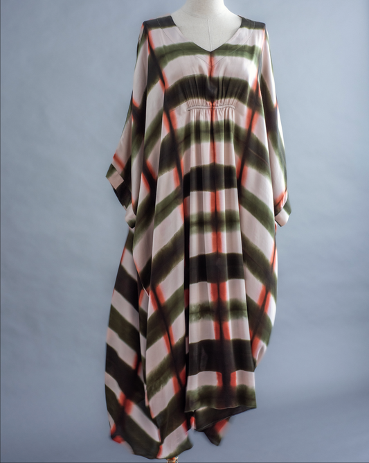 SHIBORI Kaftan verde oliva