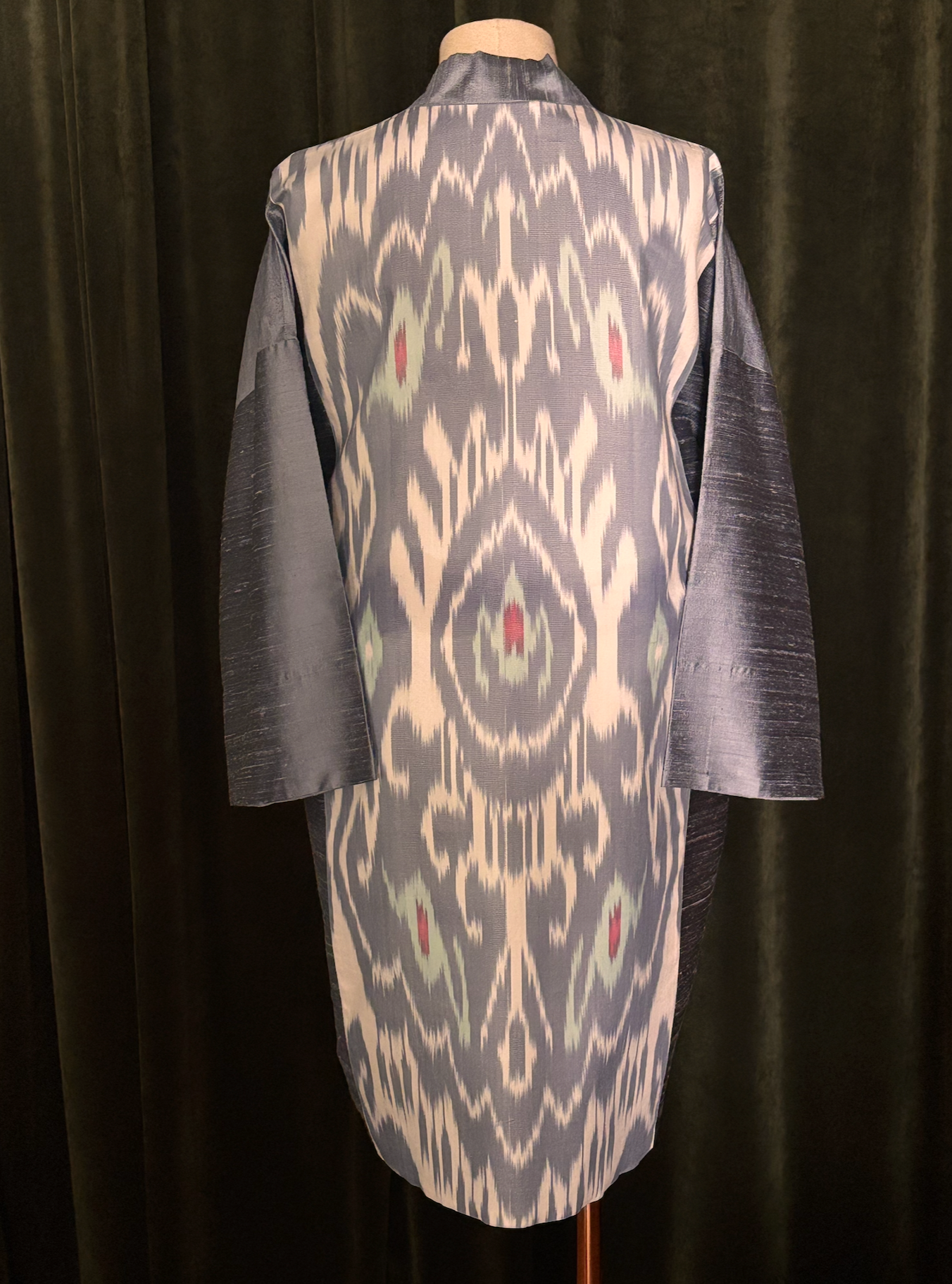 Kimono USBEKI IKAT seda azul chambray