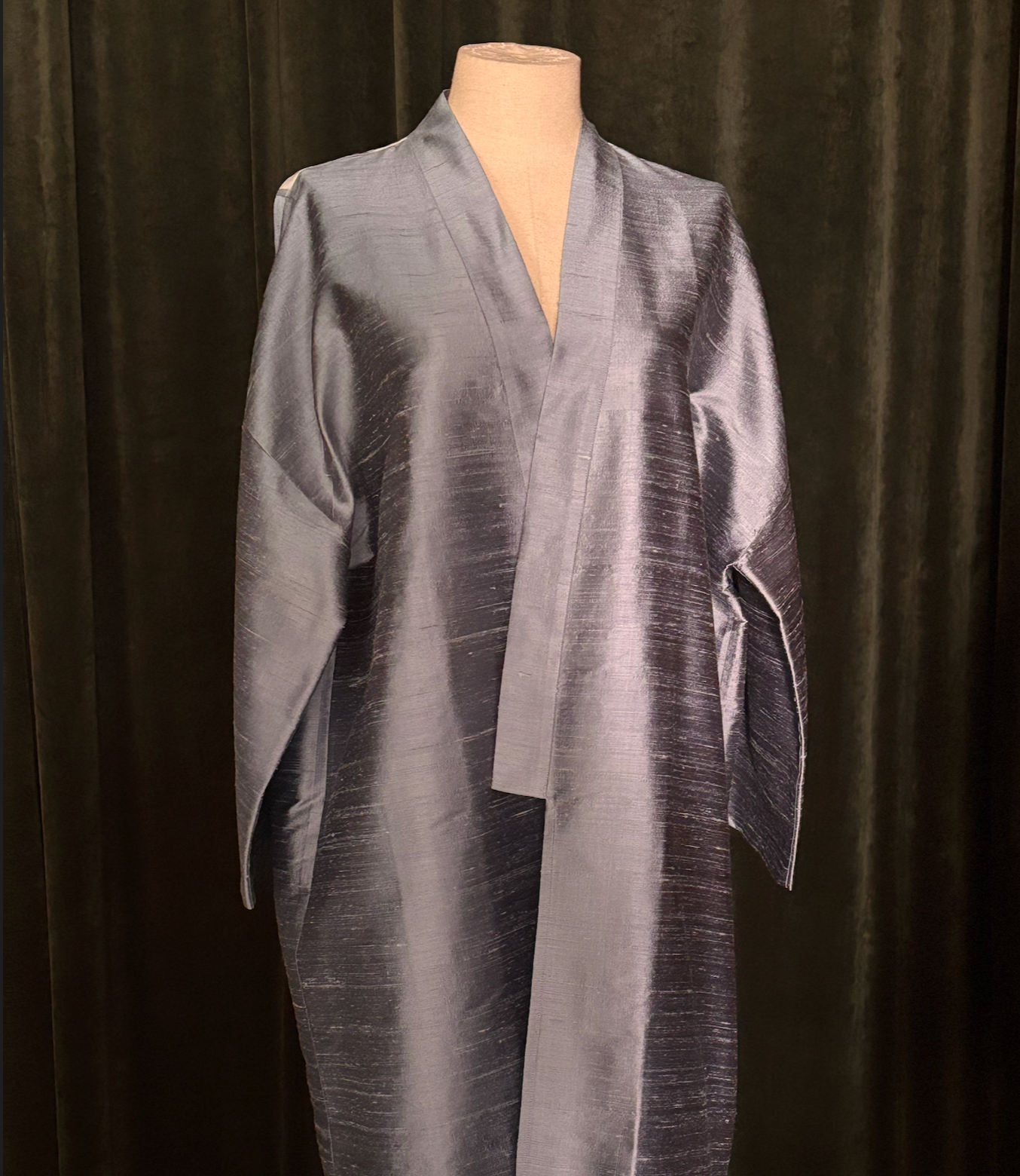 Kimono USBEKI IKAT seda azul chambray