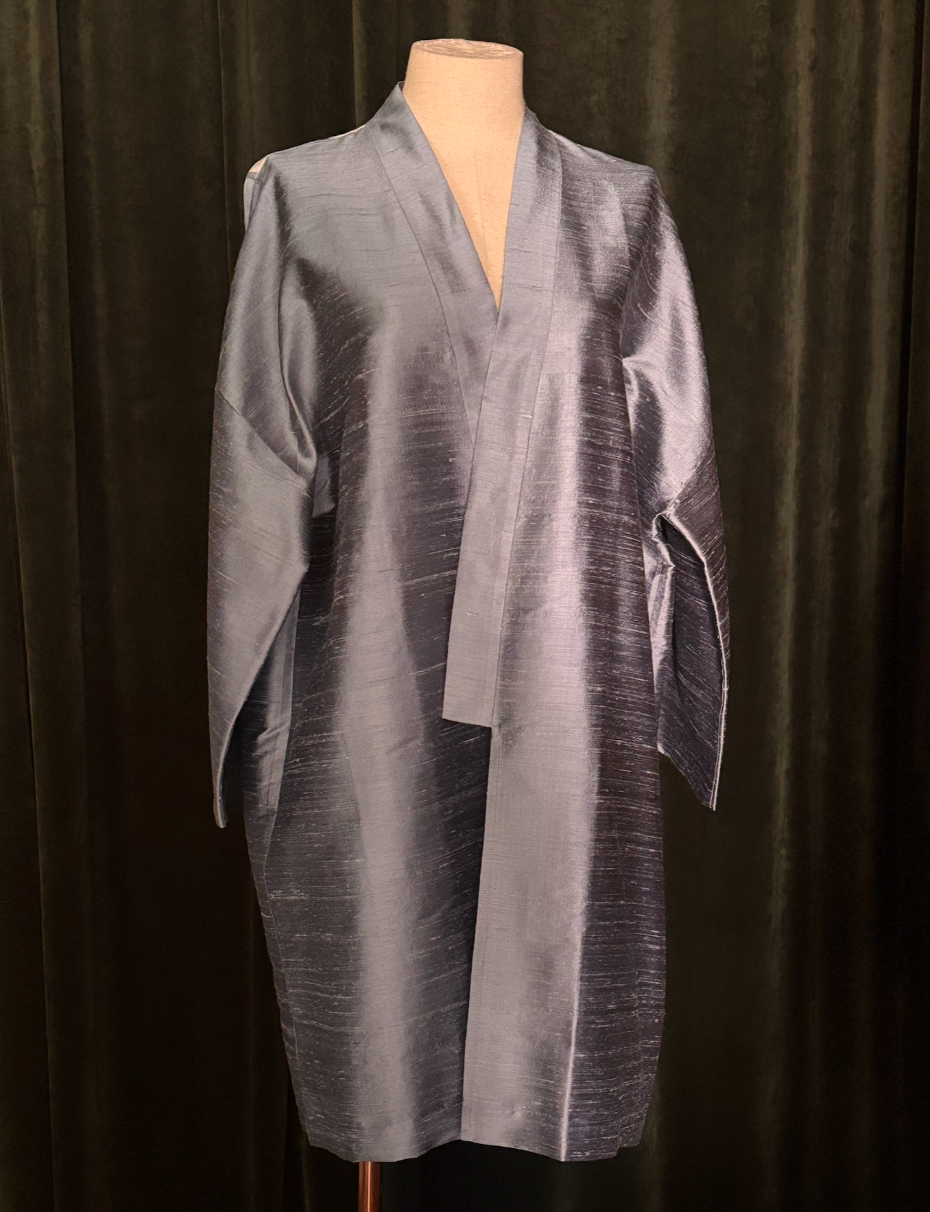 Kimono USBEKI IKAT seda azul chambray